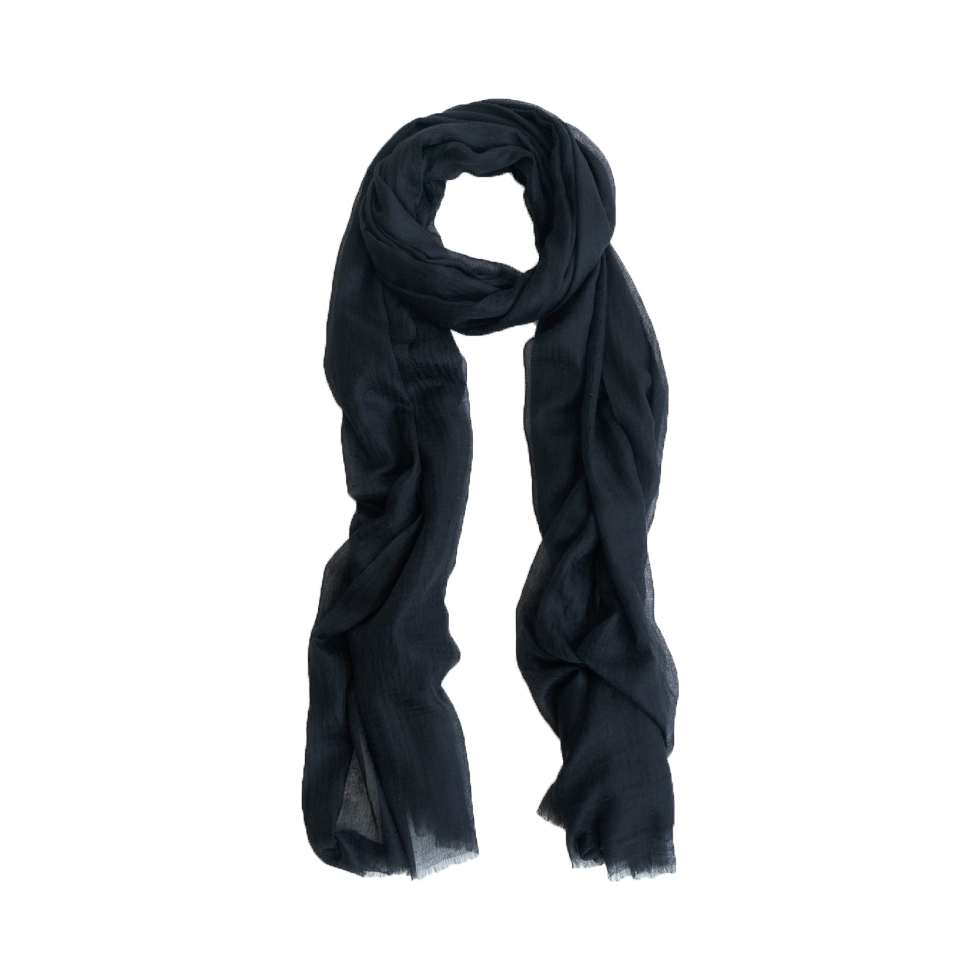 Lost Pattern Nyc Women's Featherlight Oversized Cashmere Scarf - Black In Black