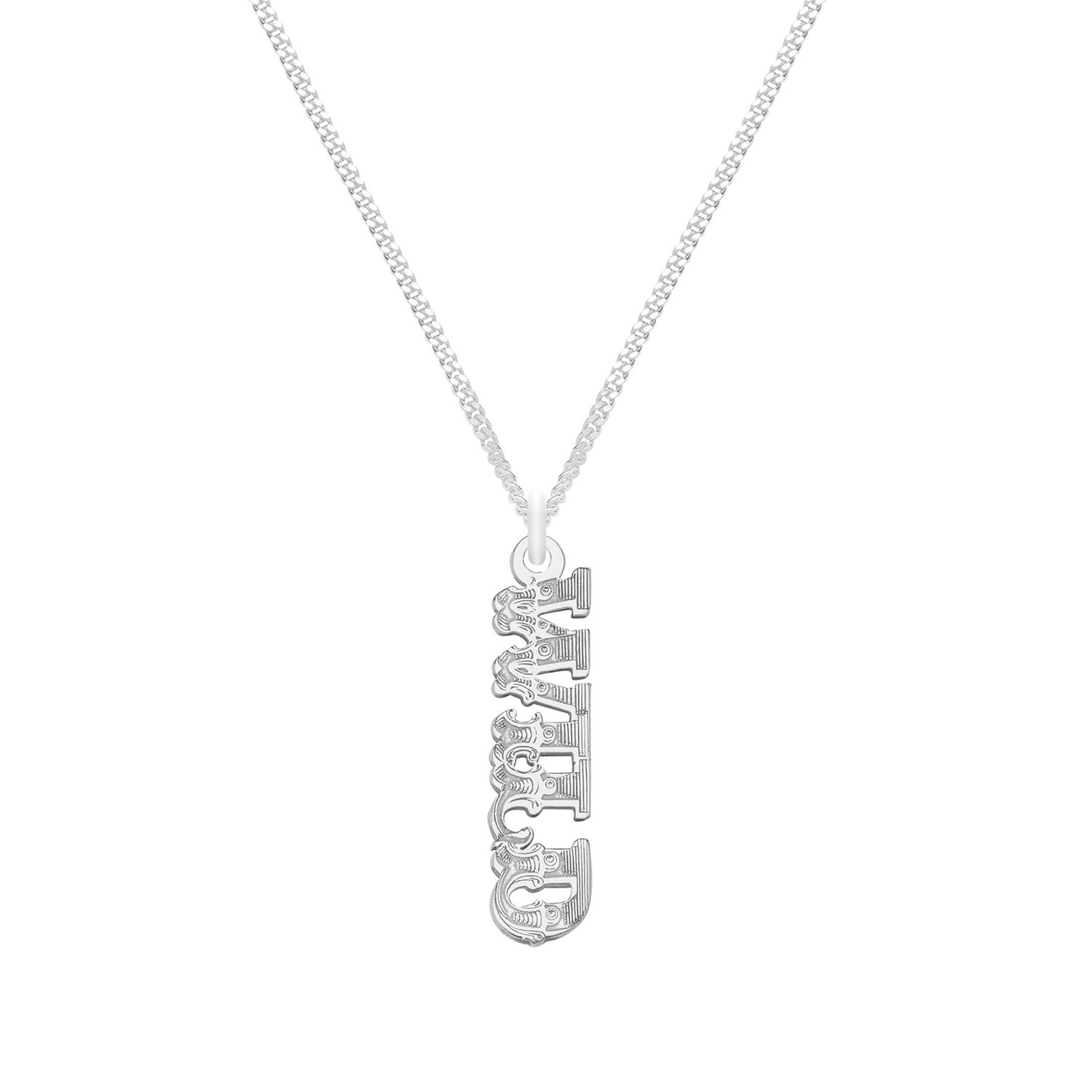 Cartergore Women's Sterling Silver “wild” Word Necklace In Silver