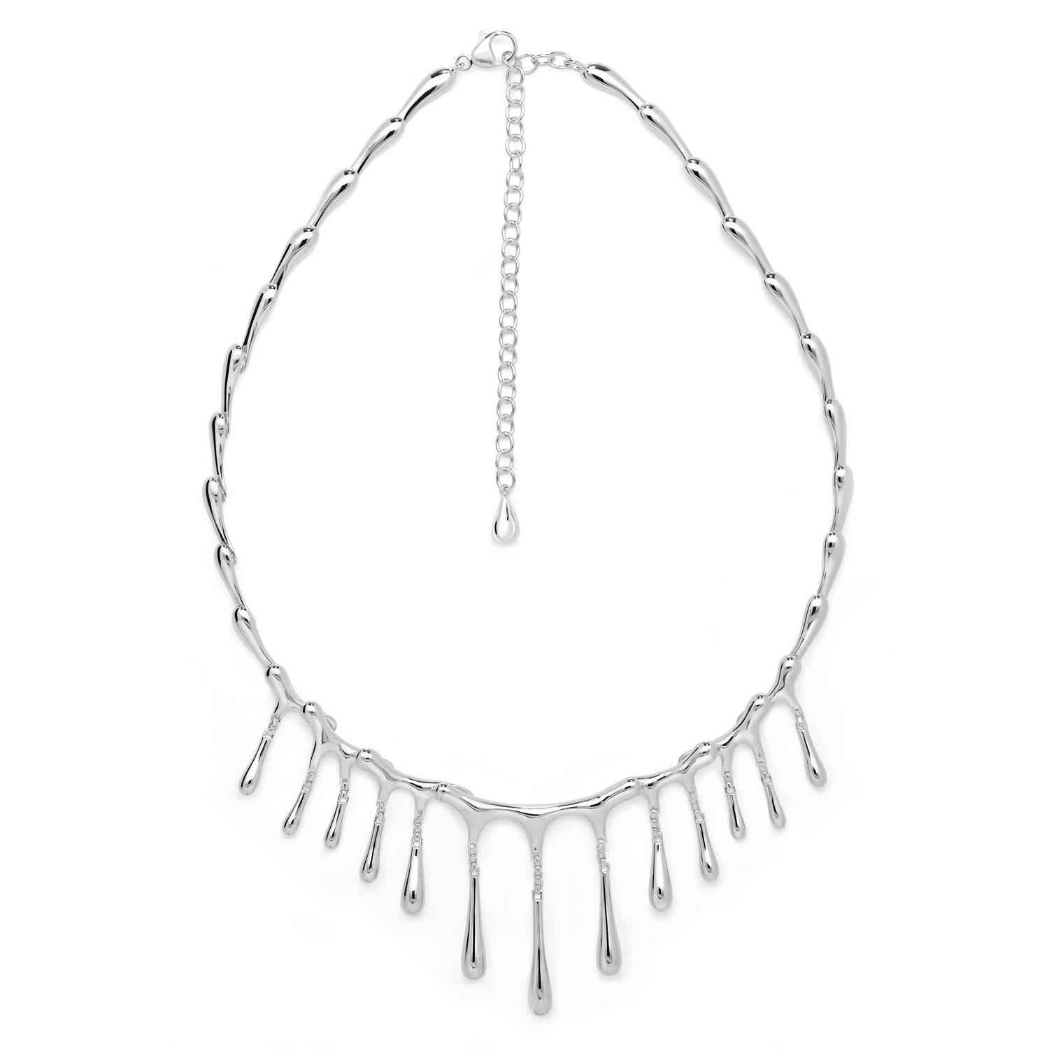 Lucy Quartermaine Women's Sterling Silver Short Multi Drip Necklace, Award Winning Designer Jewellery By Lucy Quarterm