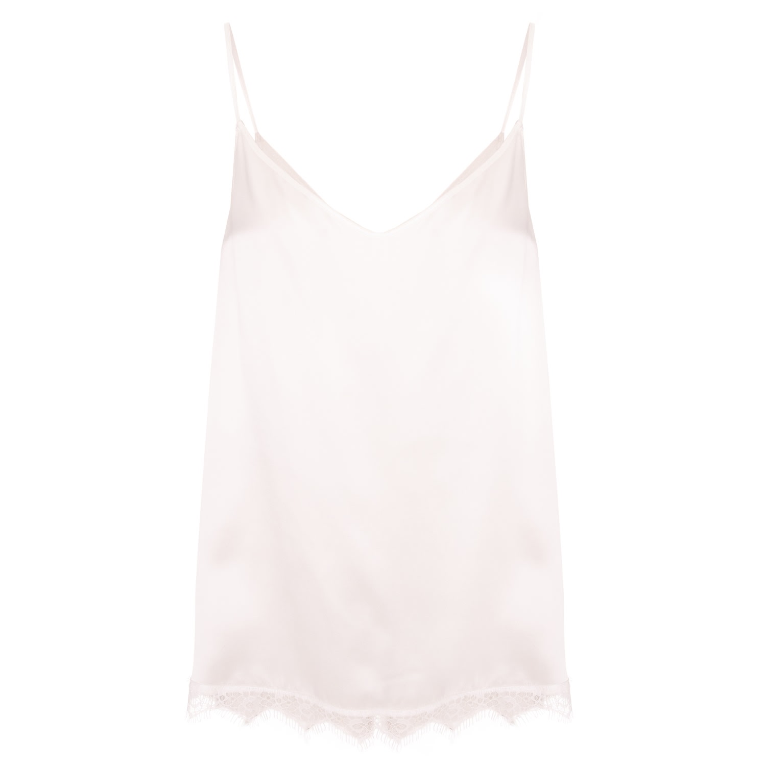 Izabela Mandoiu Women's Neutrals Ivory Silk Top With Adjustable Straps In White