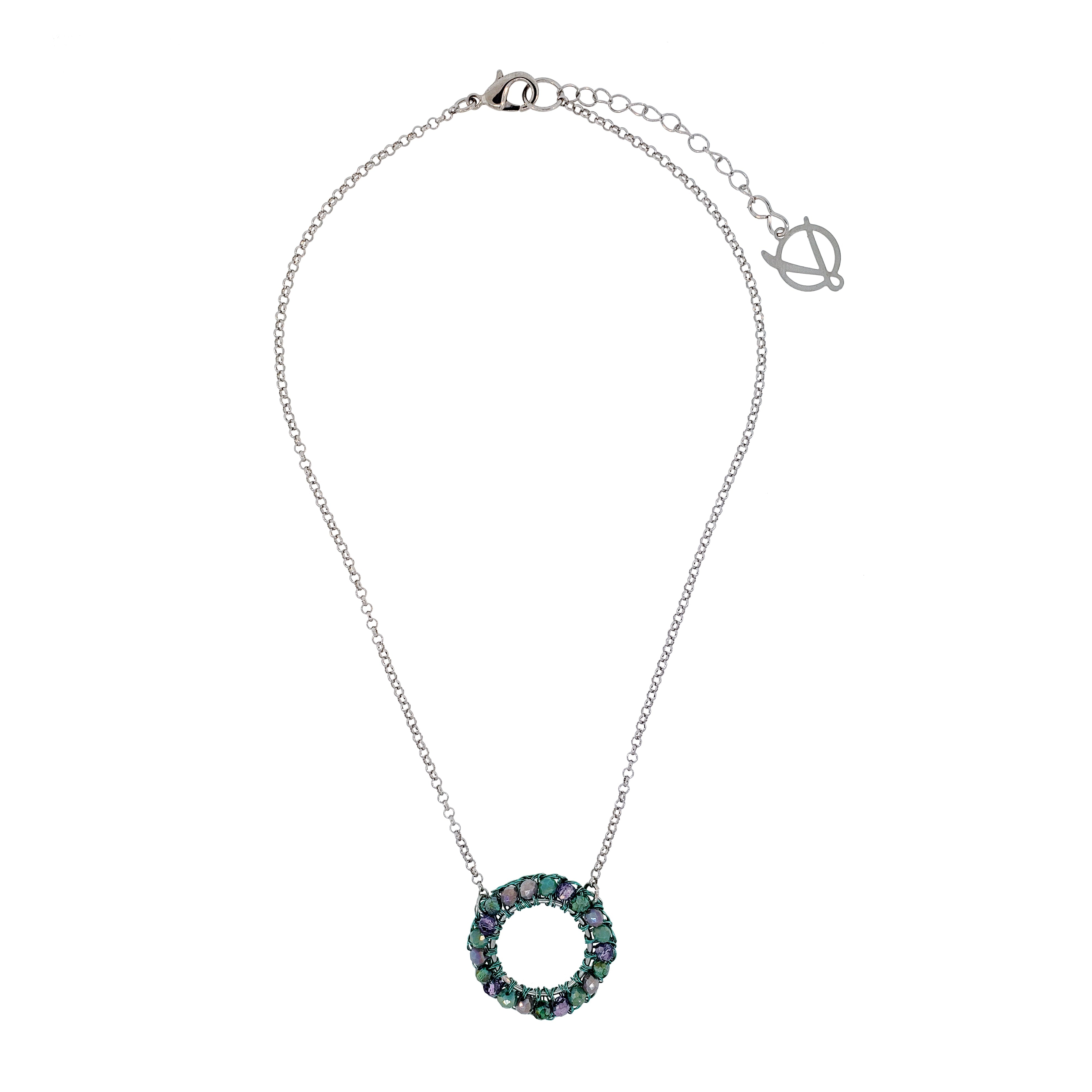 Lavish By Tricia Milaneze Women's Green / Pink / Purple Neon Turquoise Mix Ellie Handmade Crochet Necklace