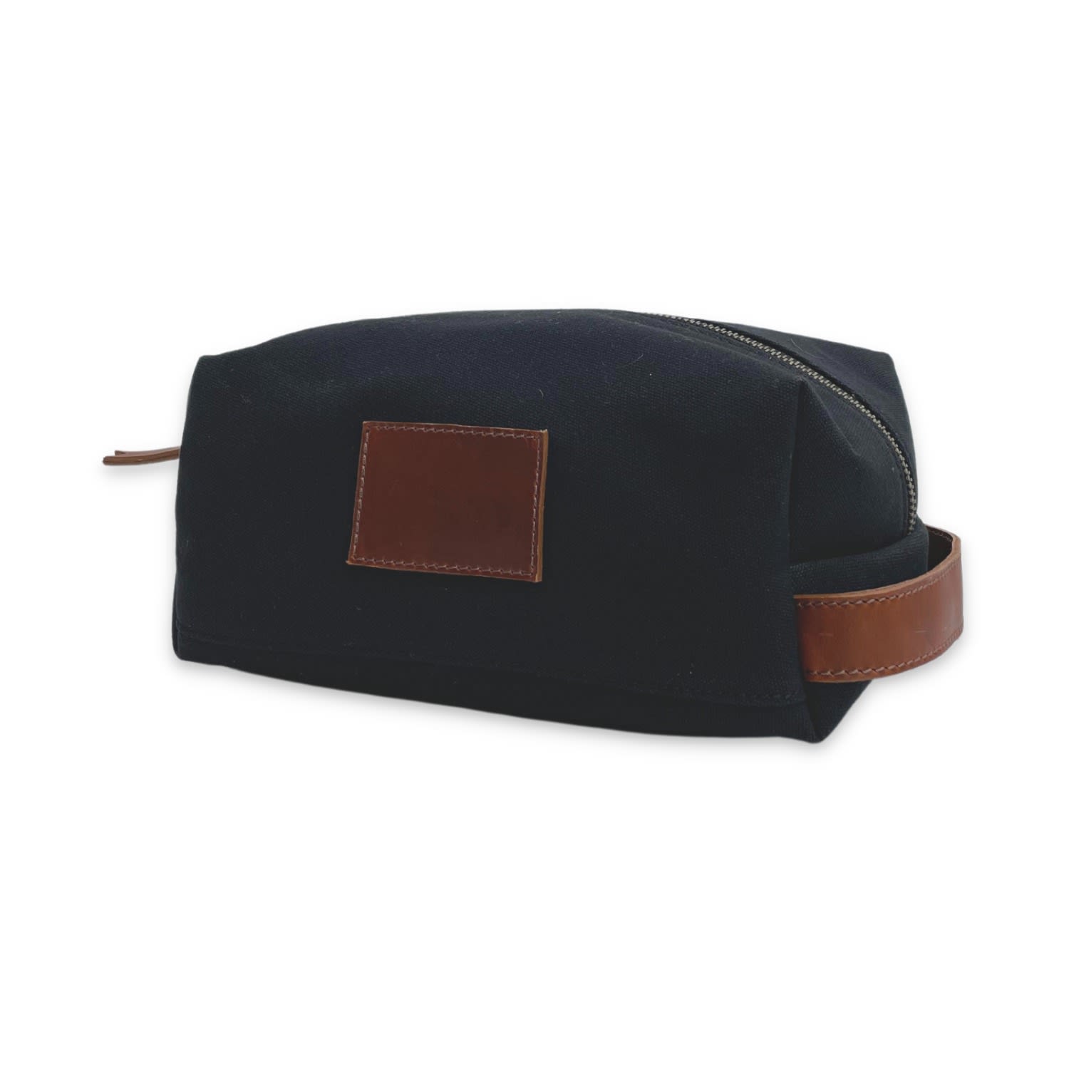 Canvas & Leather Wash Bag - Black & Tan One Size Vida Vida