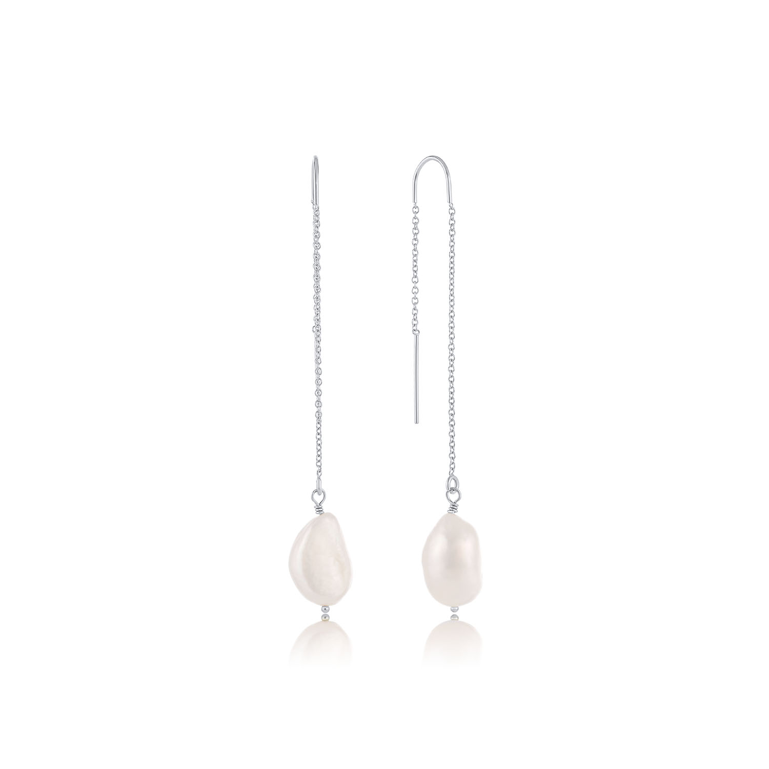 Set & Stones Women's Silver / White Sabina Threaders - Silver In Silver