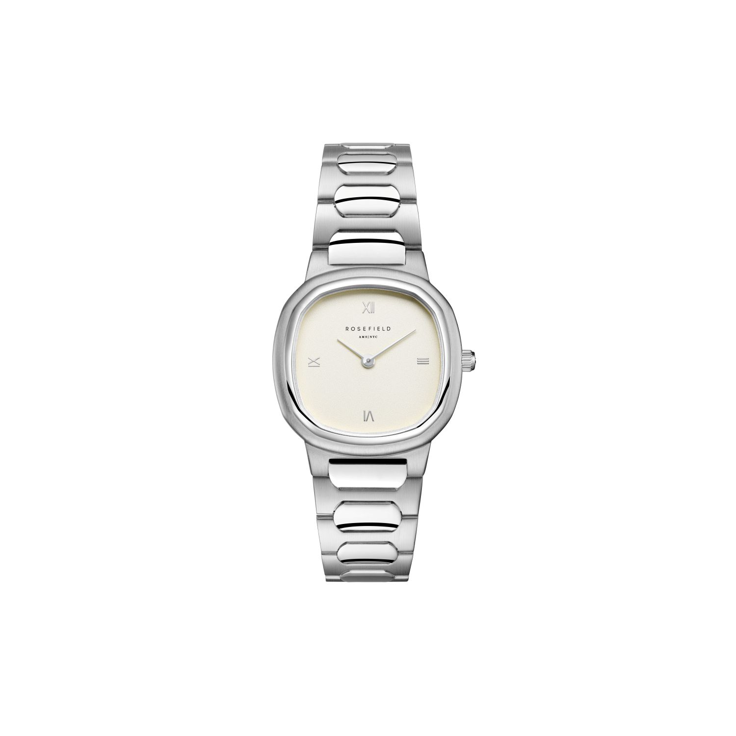 Rosefield Gaia Ladies Silver Watch With Cream Matte Dial