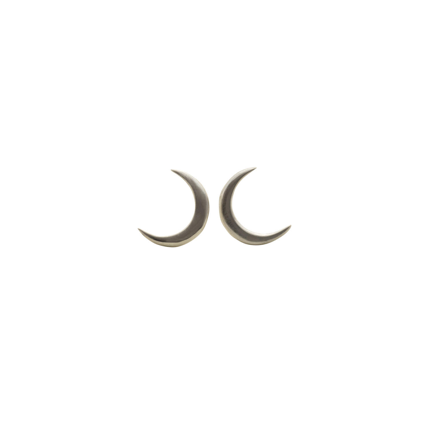 Yoaa Women's New Moon Earrings,sterling Silver In Silver