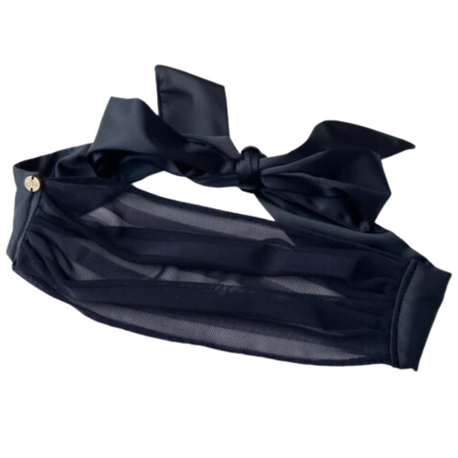 Something Wicked Women's Black Striped Mesh Sheer Blindfold Face Mask In Black