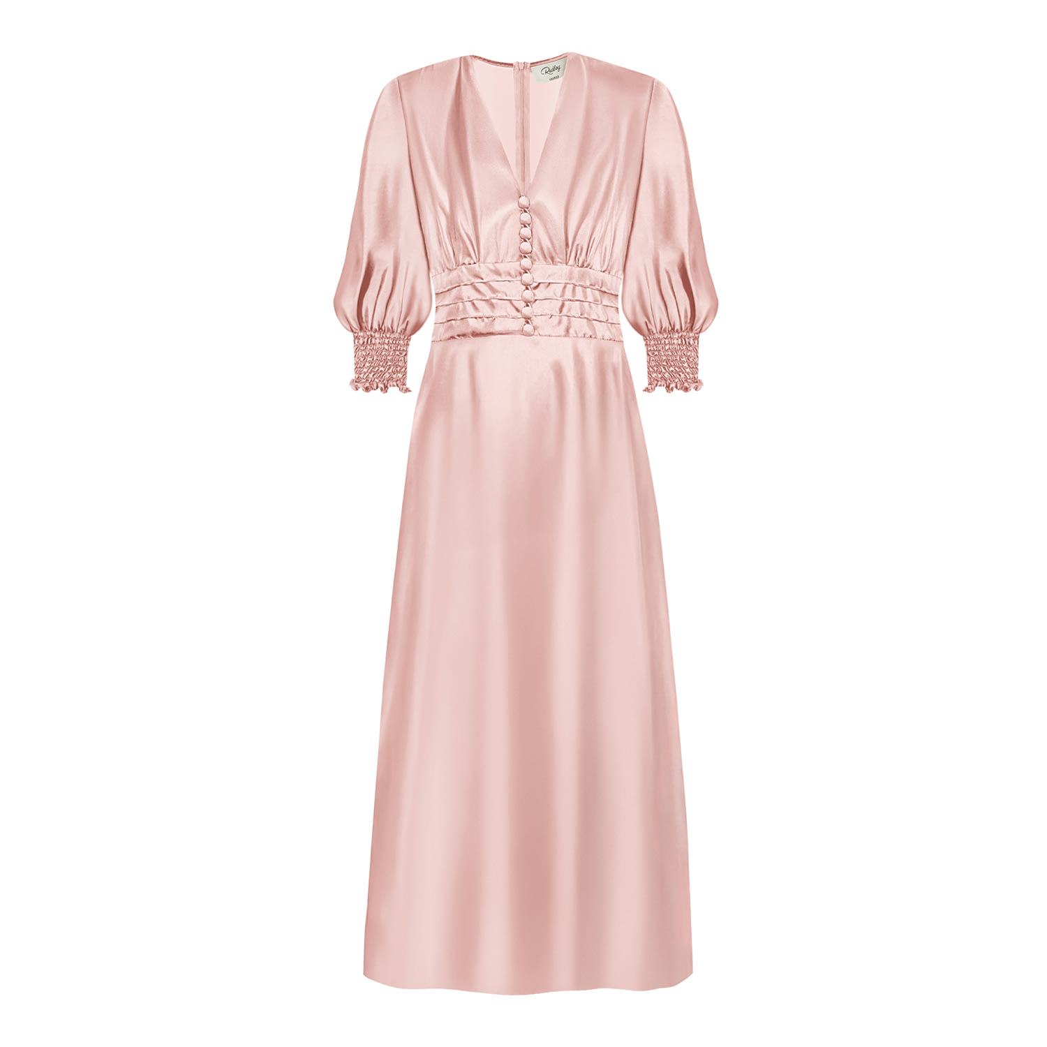 Ridley London Women's Pink / Purple Ella Dress: Pale Pink Silk Twill In Pink/purple