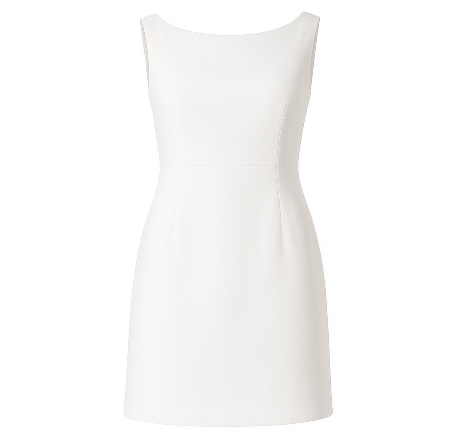 Conquista Women's White Sleeveless Empire Line Dress In White