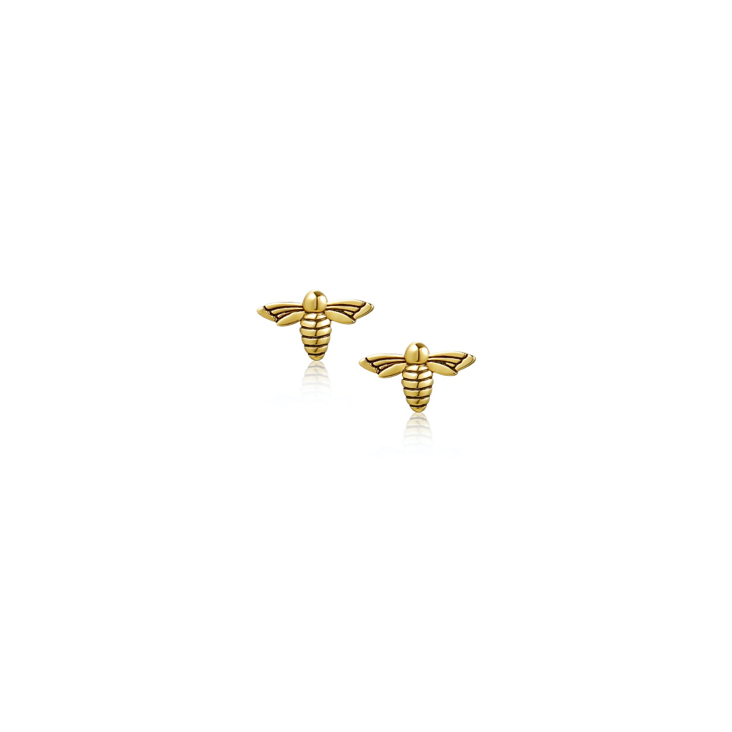 Women’s Yellow Gold Vermeil Bee Stud Earrings. Steff Jewellery