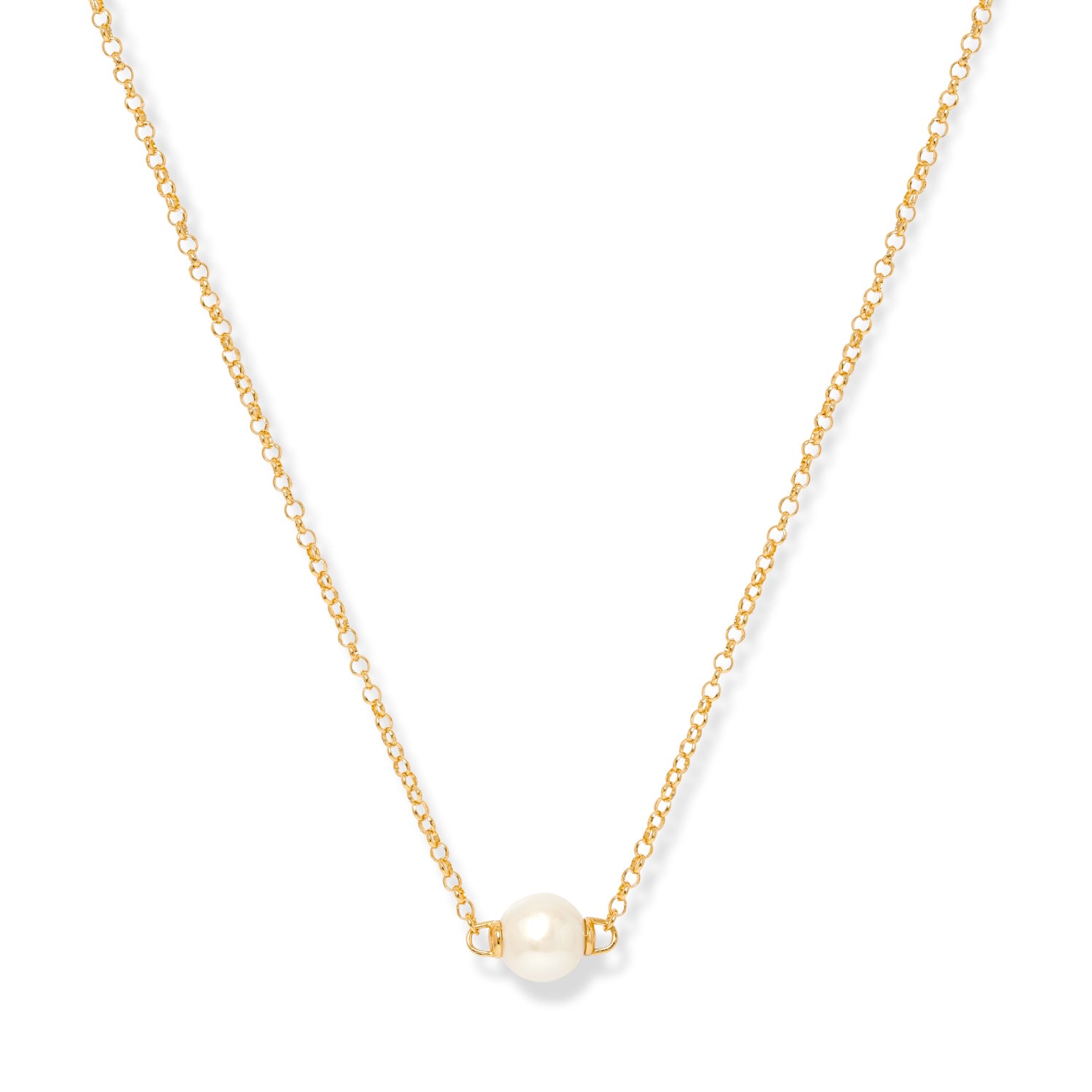 Women’s Gold / White Credo Large Cultured Freshwater Pearl Pendant On Gold Cable Chain Pearls of the Orient Online