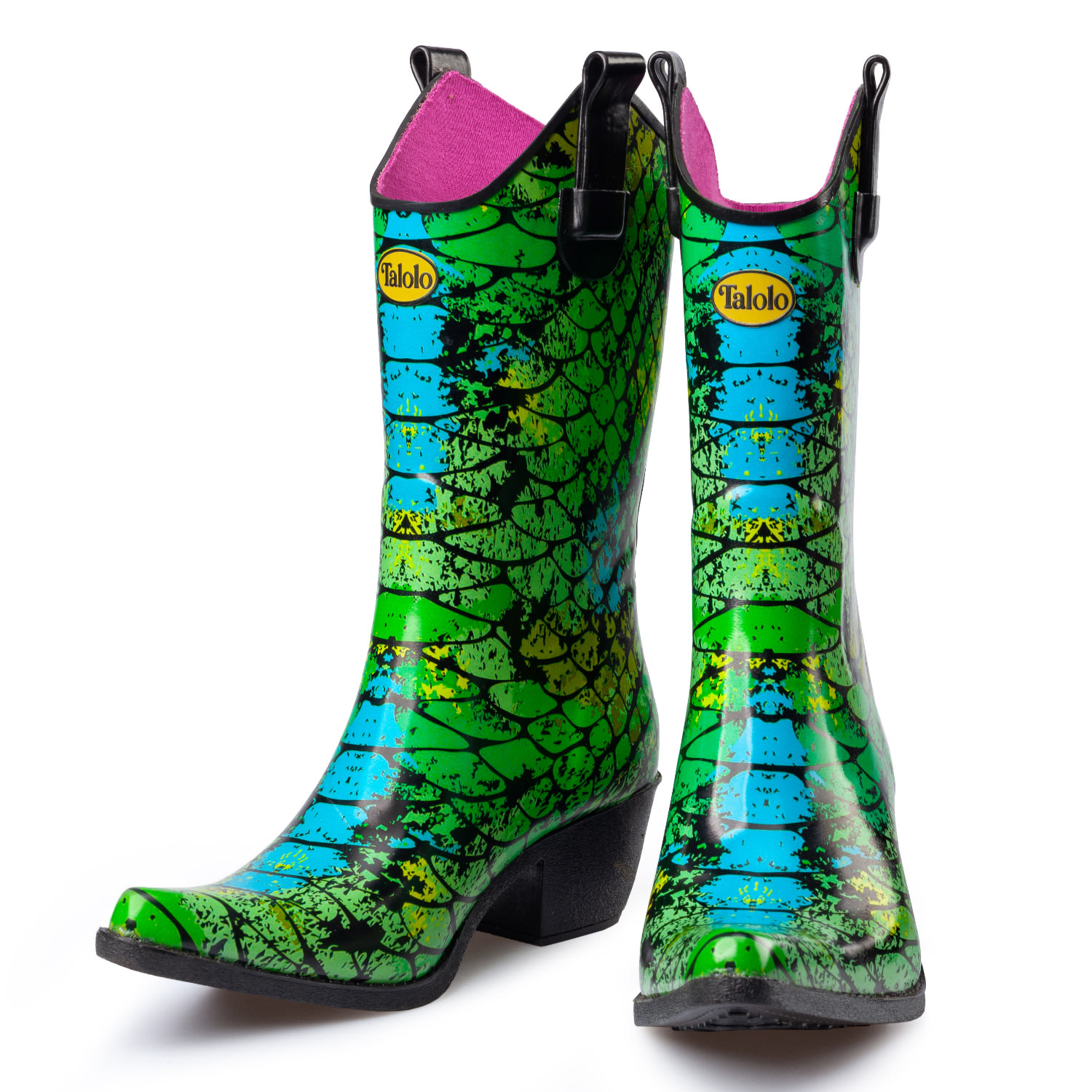 Women’s Peacock Green & Blue Cowboy Boot Welly 4 Uk Talolo Boots