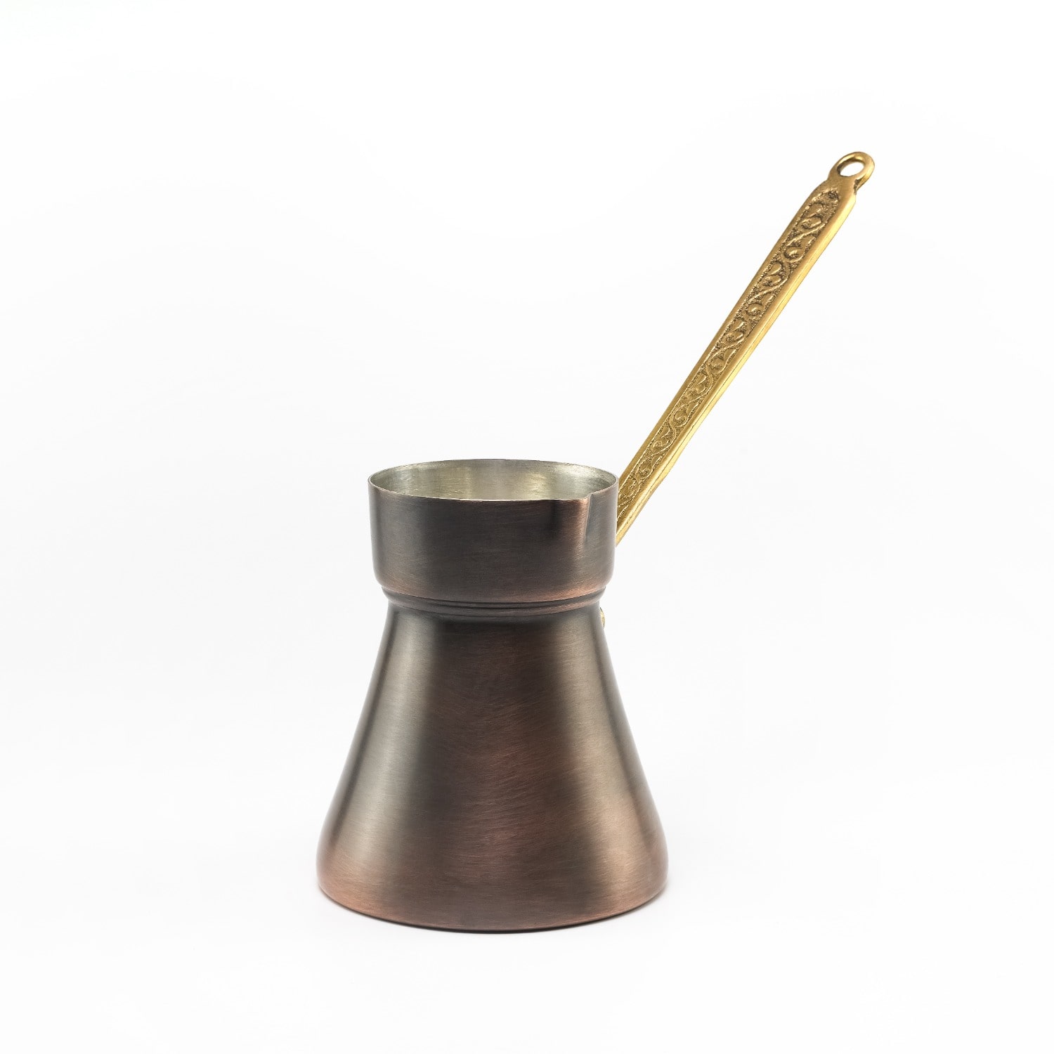 Anatoliacraft Brown Handcrafted Dark Copper Turkish Coffee Pot - Heavy Duty Turkish Coffee Maker