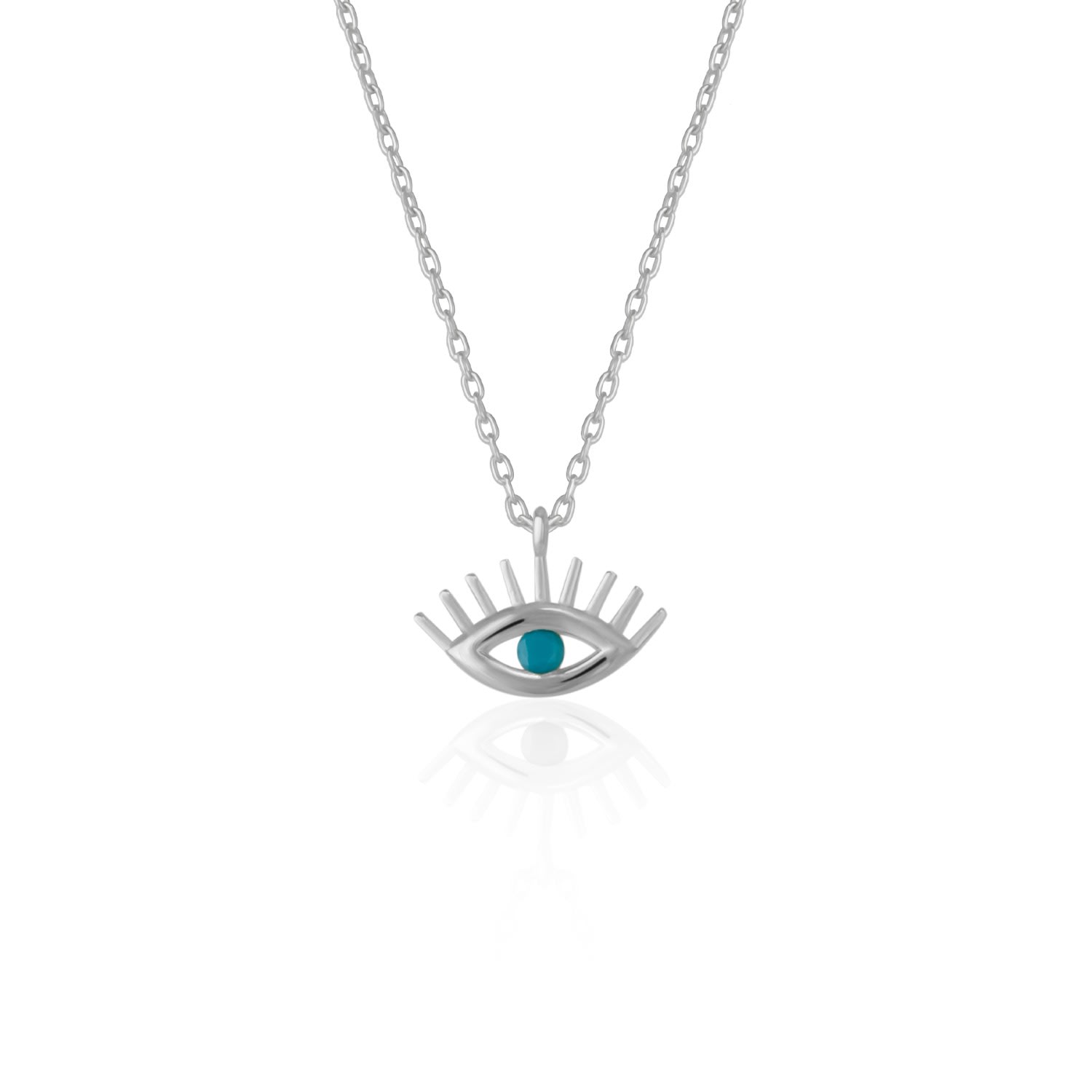 Spero London Women's Blue Eye Evil Eye Sterling Silver Necklace - Silver In Silver