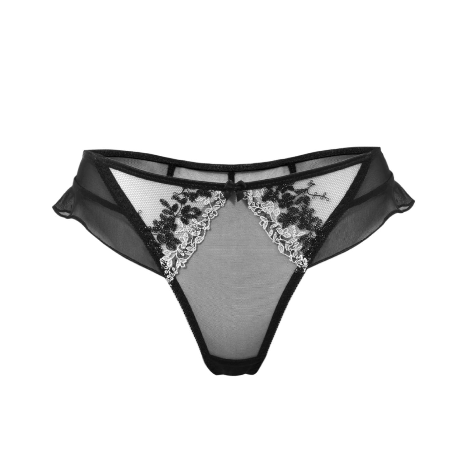 Women’s Black Charming Thongs Large Perilla