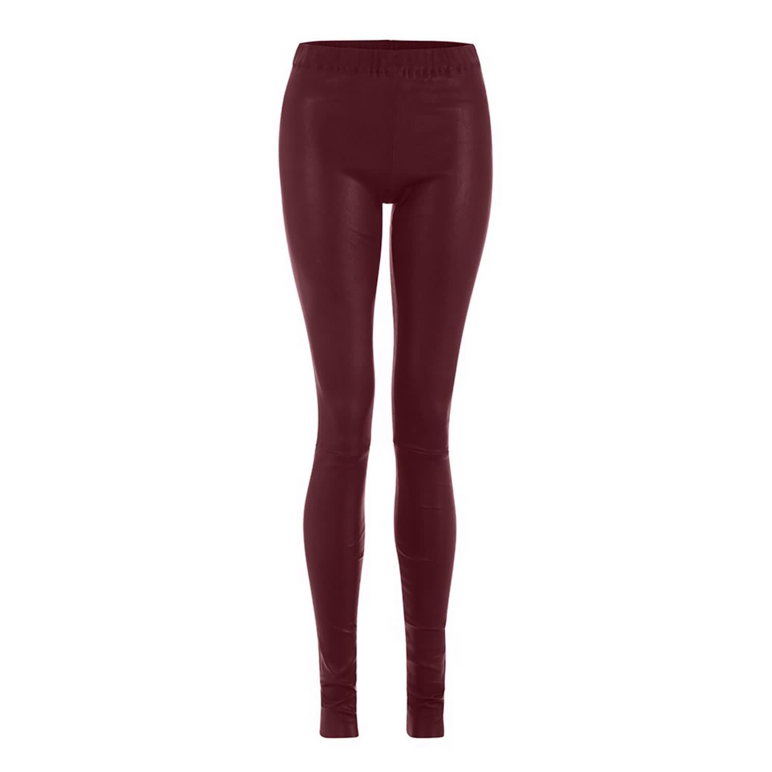 burgundy leather tights