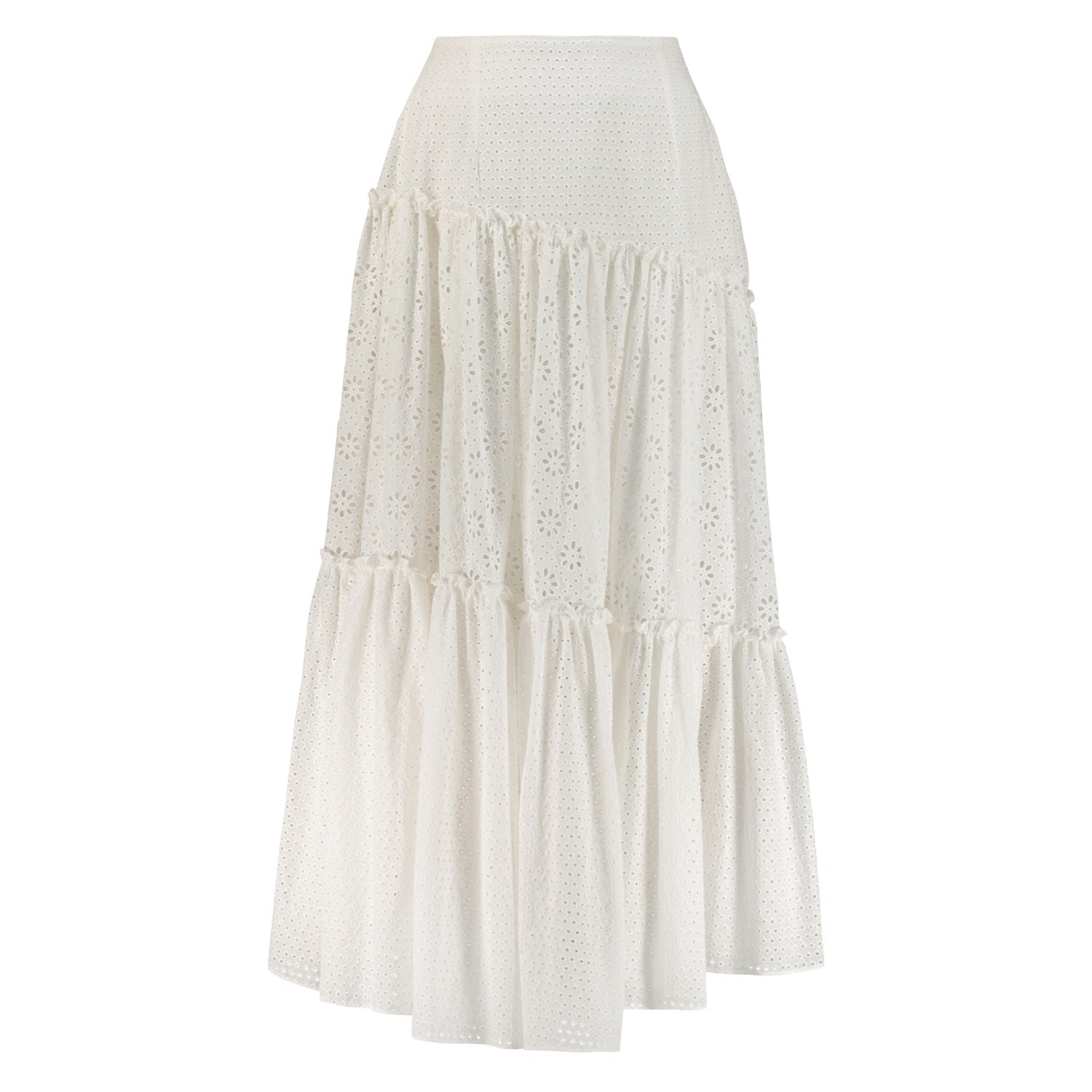 Azzalia Women's Fleuri Flared Skirt- White In White