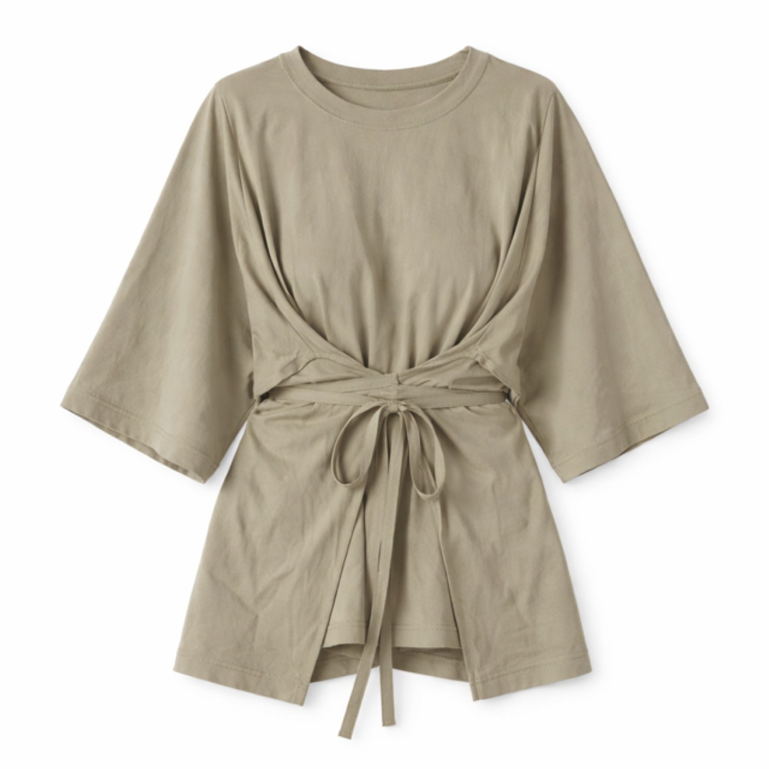 Loup Clothing Women's Green Wrap Tie Tee Sage