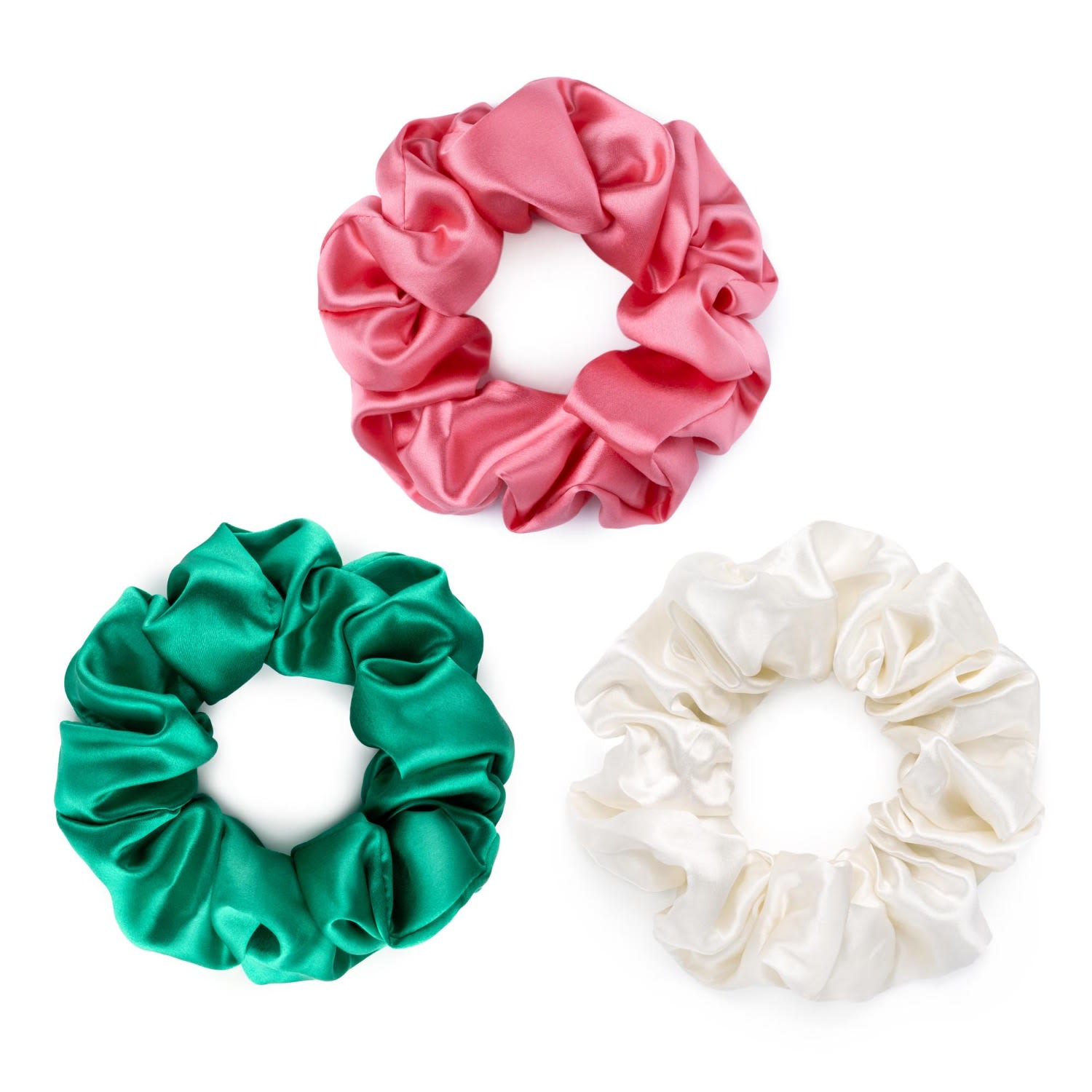 Silk Works Women's Pink / Green Watermelon Ivory Green  Scrunchie Set In Multi