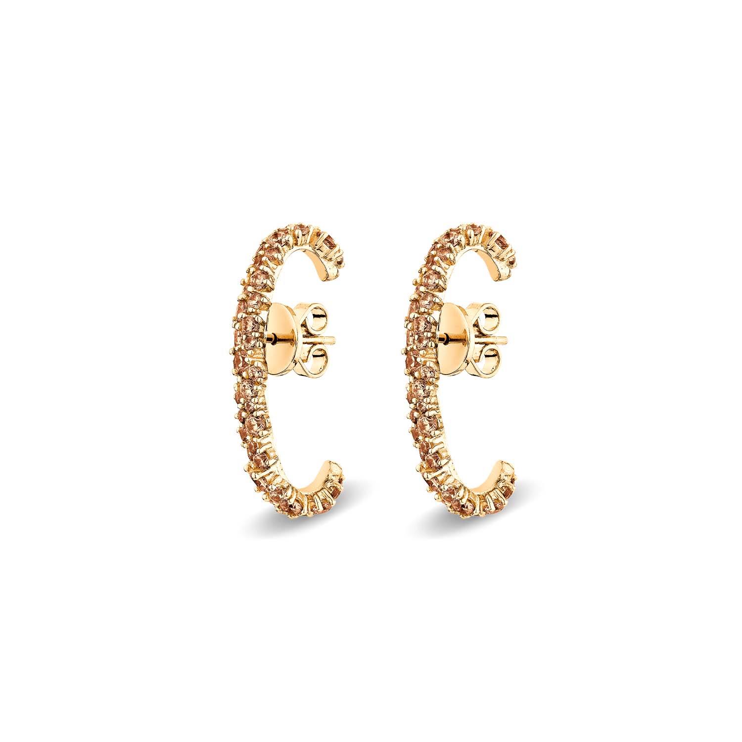 Sally Skoufis Women's Gold / Yellow Cosmic Earring With Man Made Champagne Diamonds In 18k Gold Vermeil In Gold