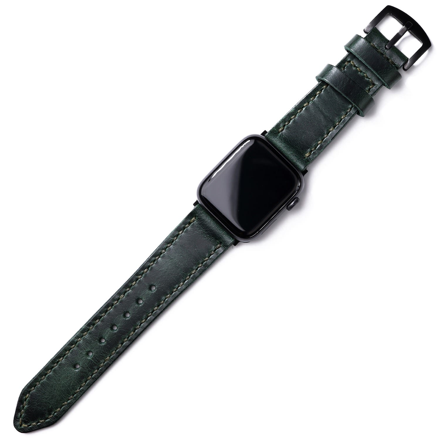 Roarcraft Men's Custom Made Apple Watch Strap - Forest Green In Green
