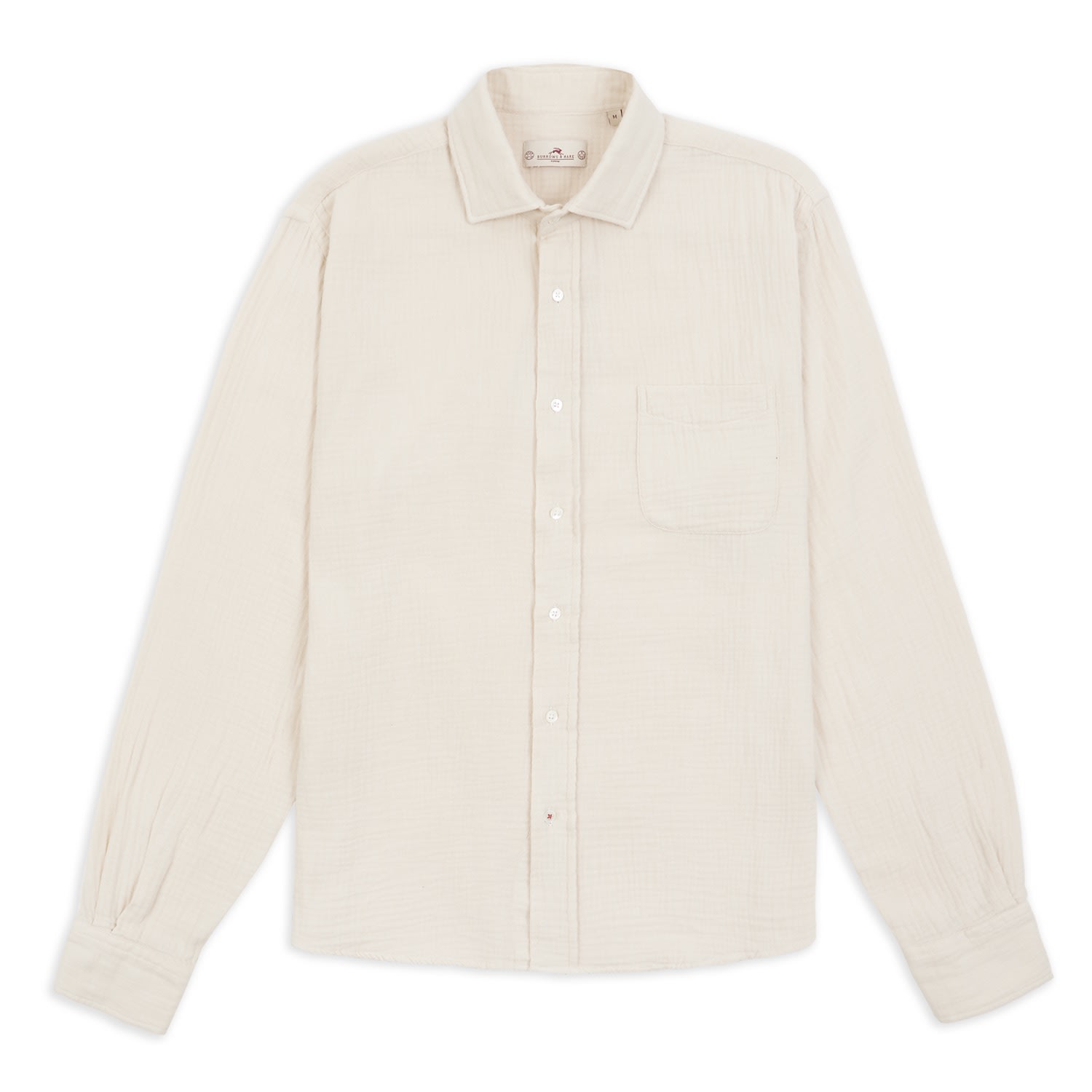Burrows And Hare Men's Neutrals Cheesecloth Shirt - Ecru