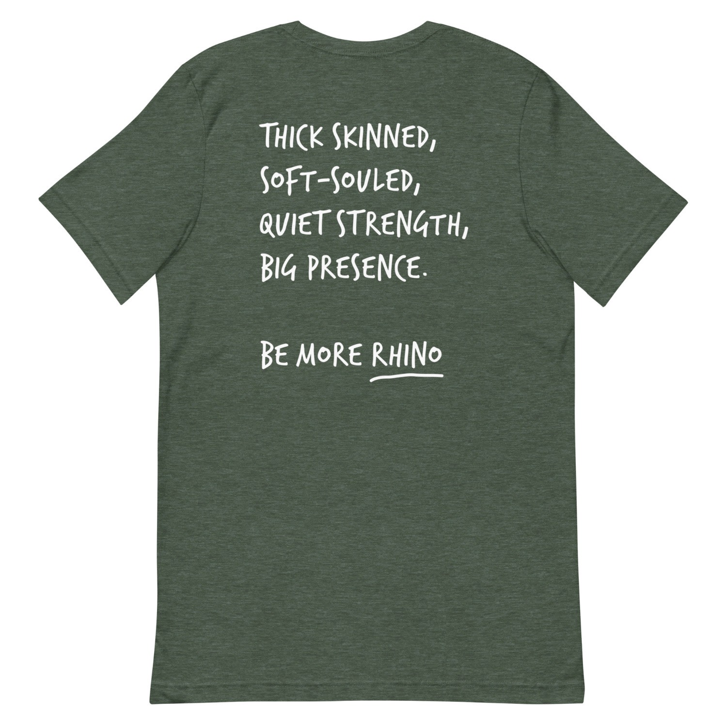 Anchor & Crew Heather Forest Green Think Ocean Rhino Aspirations Cotton Embroidered T-shirt - Women In Green