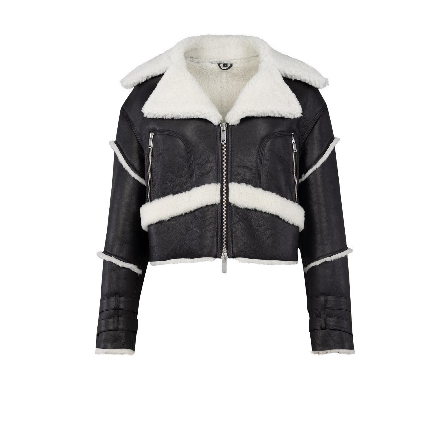 Pcfg Women's Black Your Itch Furry Leather Jacket In Black