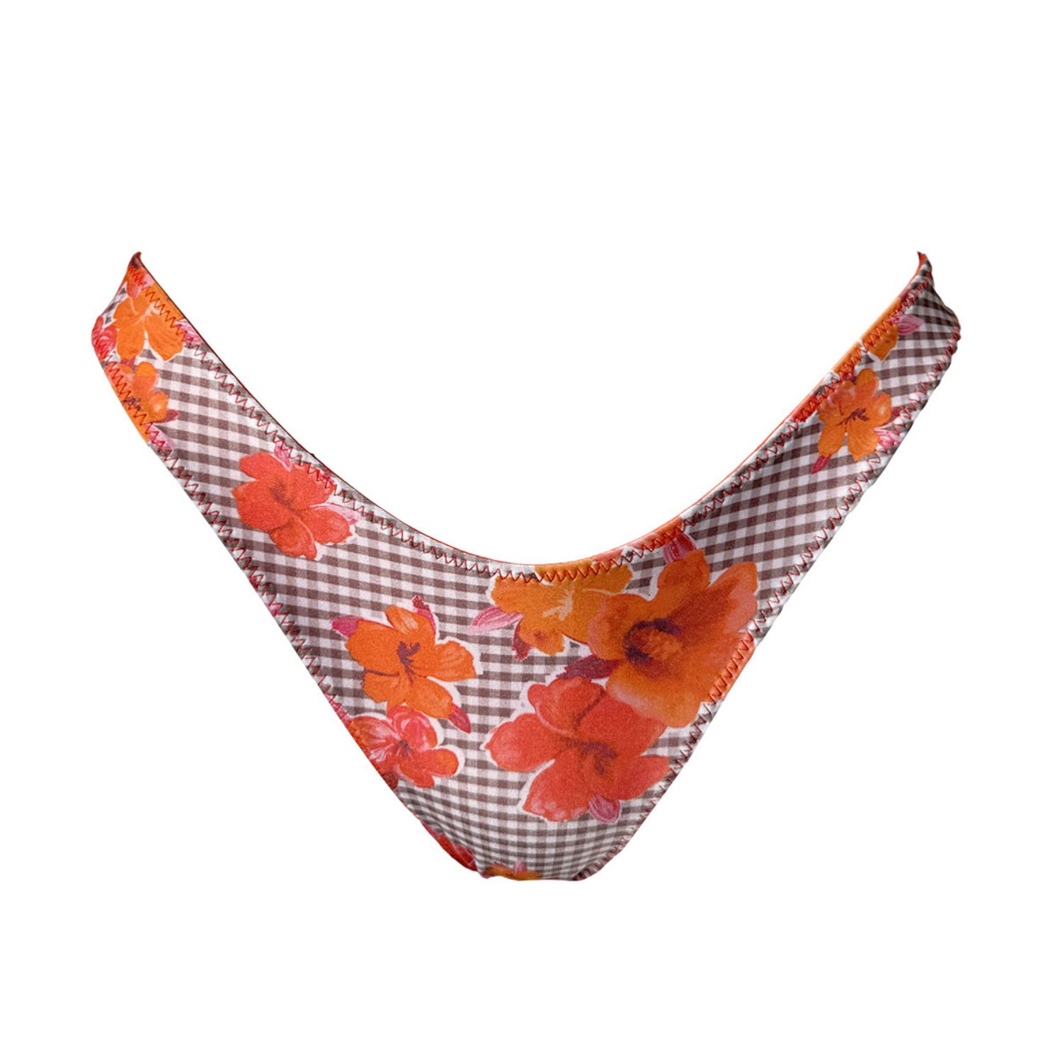 Nara Swim Women's Orange / Red Kaia Reversible Cheeky Bottoms // Mila In Multi