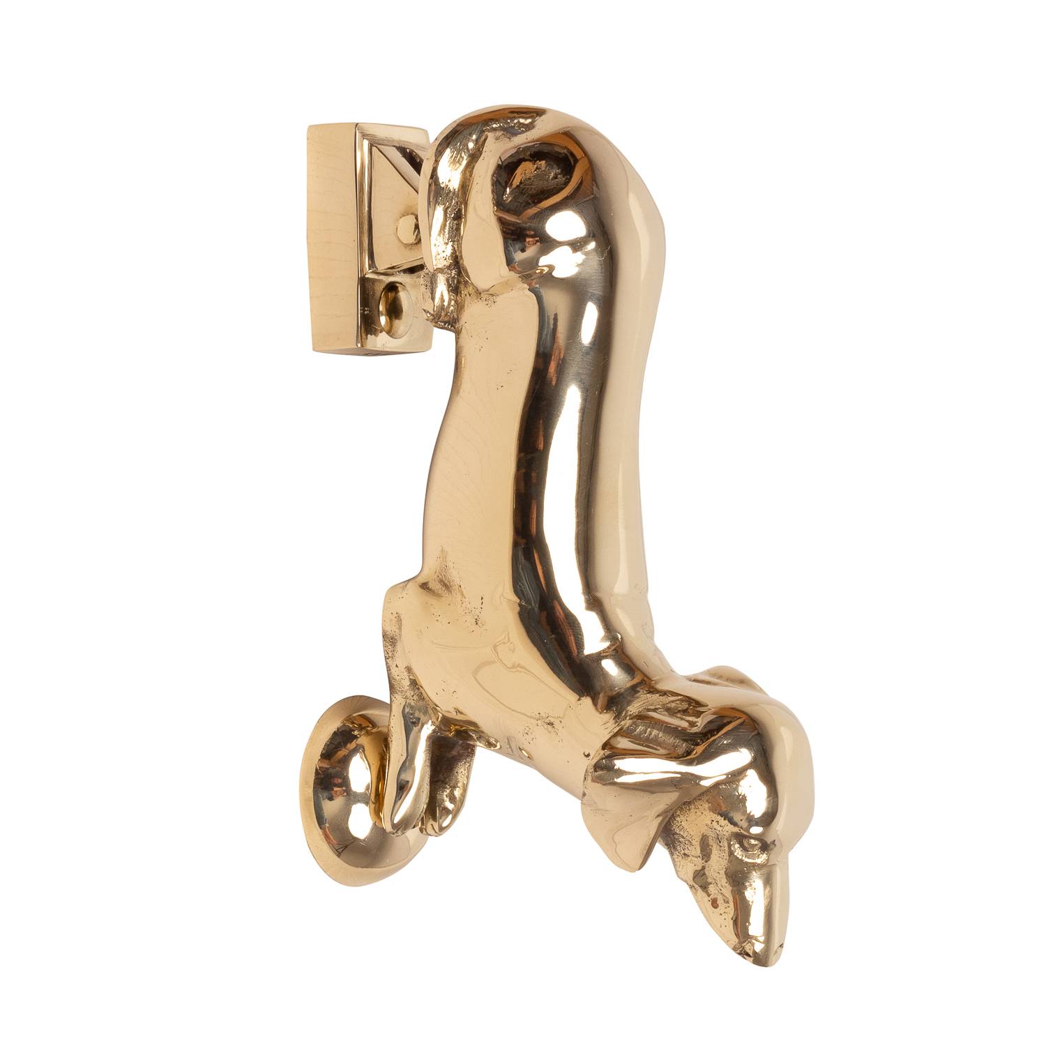 Adams & Mack Gold Dachshund Door Knocker