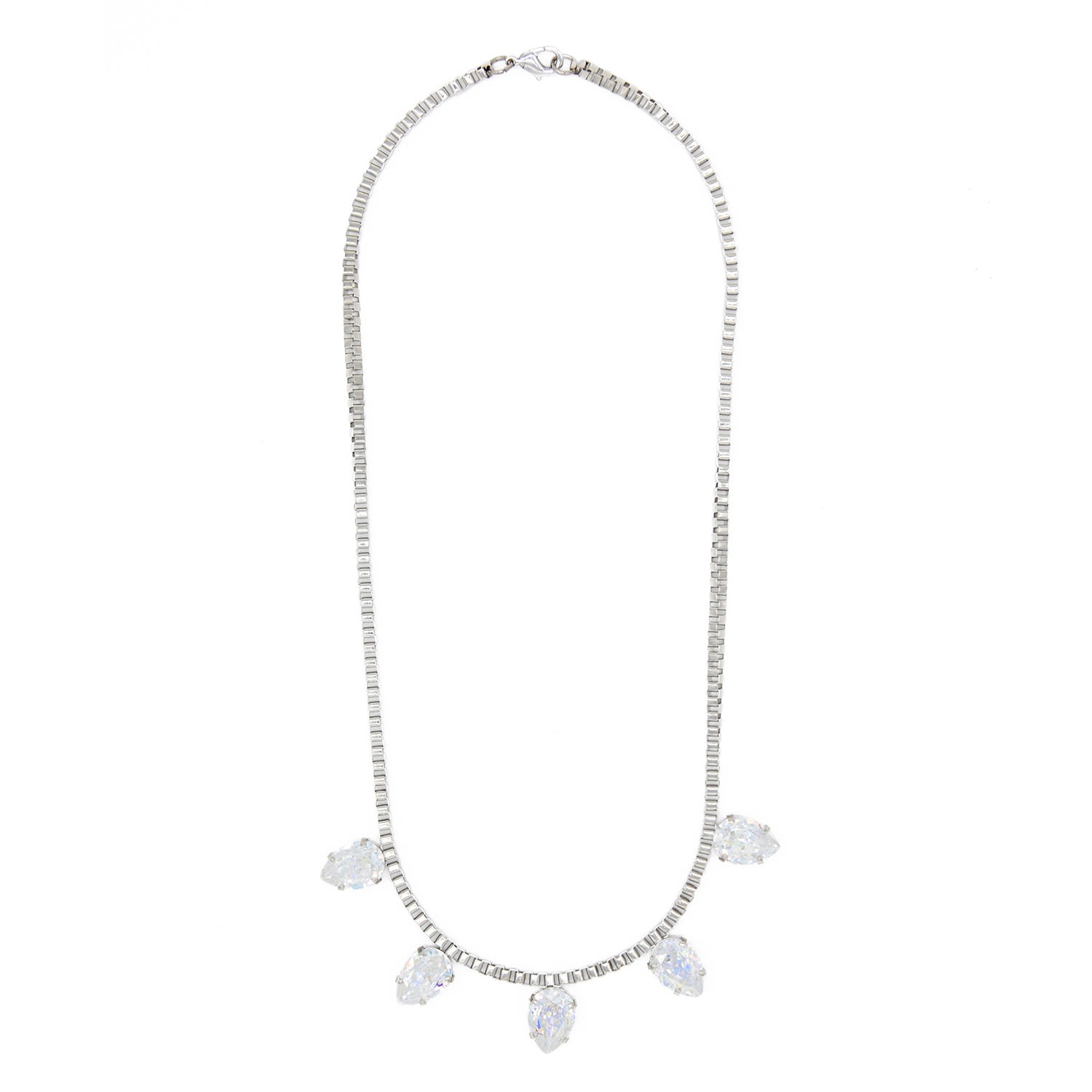 Rosaspina Firenze Women's Five Drops Necklace In White Patina In White