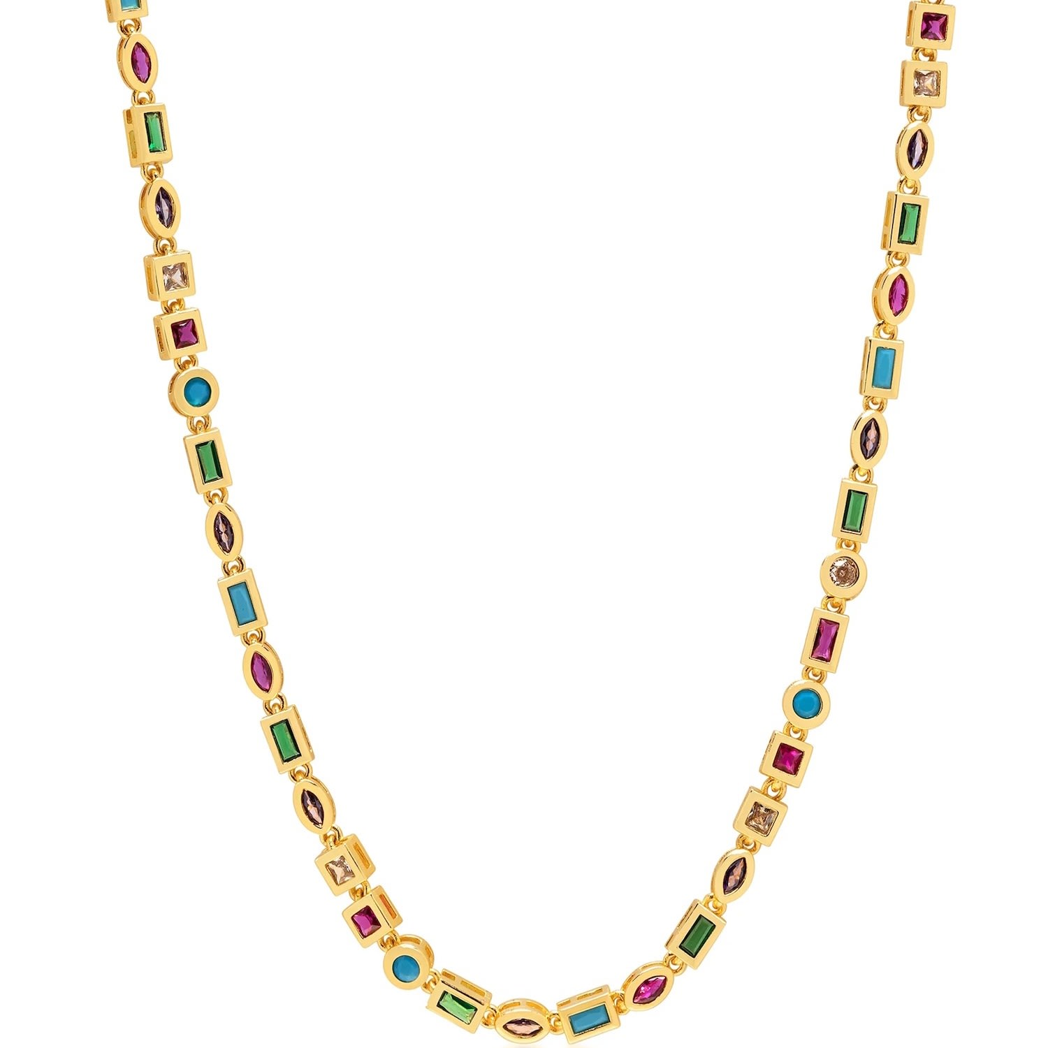 Gold Women’s Mosaic Tennis Necklace Nialaya