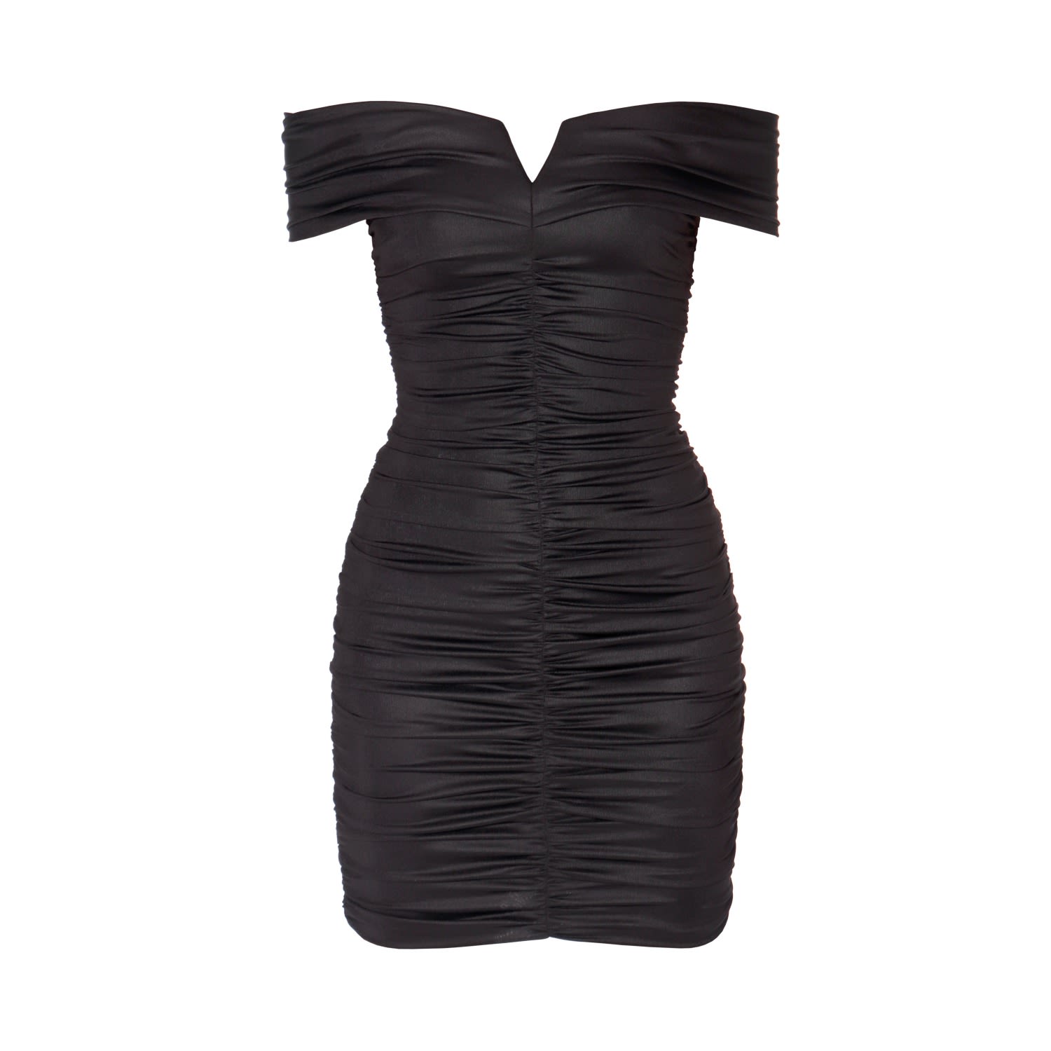 Aggi By Halewski Women's Alexa Power Black Strapless Mini Dress With Draped Pleats In Black