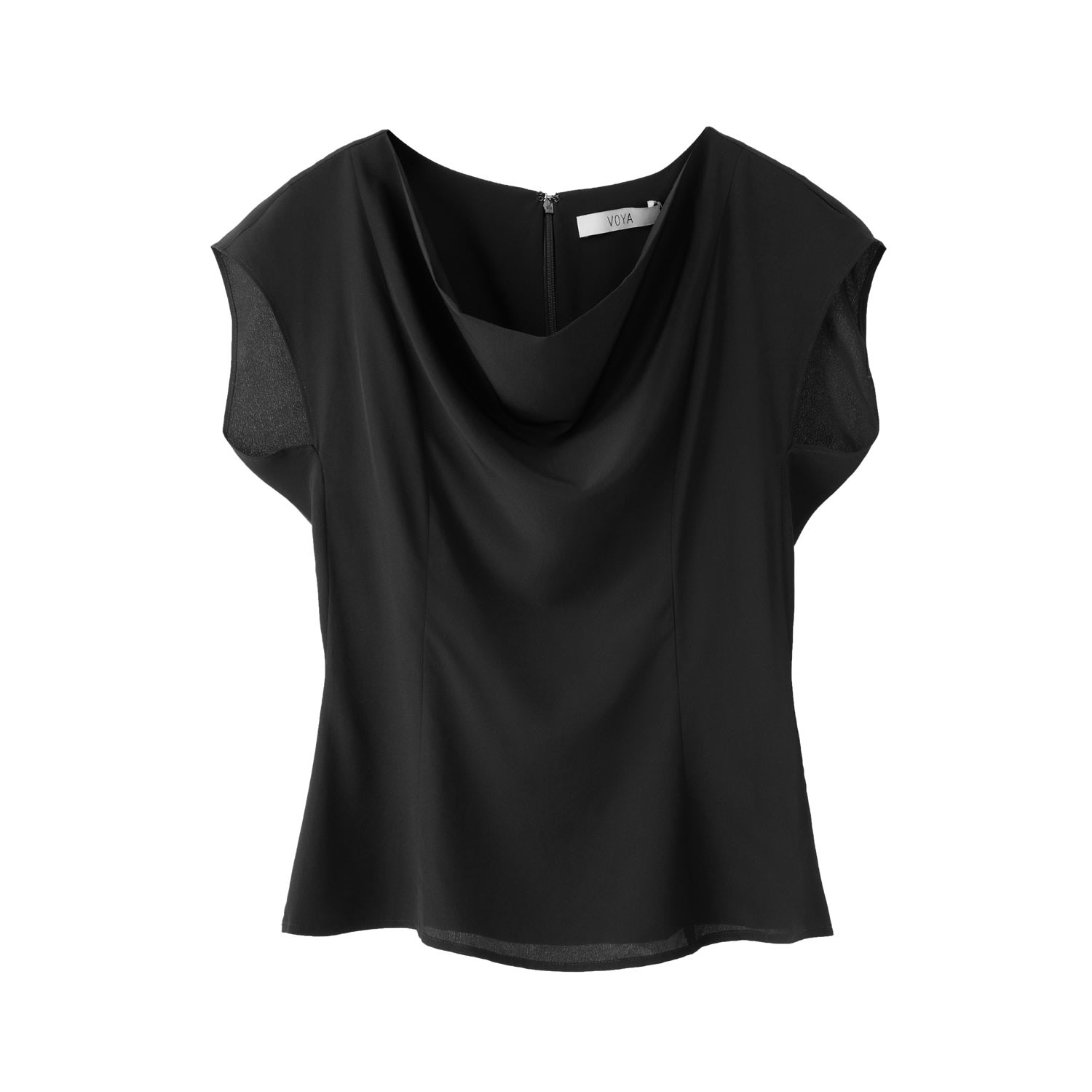 Women’s Black Polaris Hourglass Silk Top Small Voya