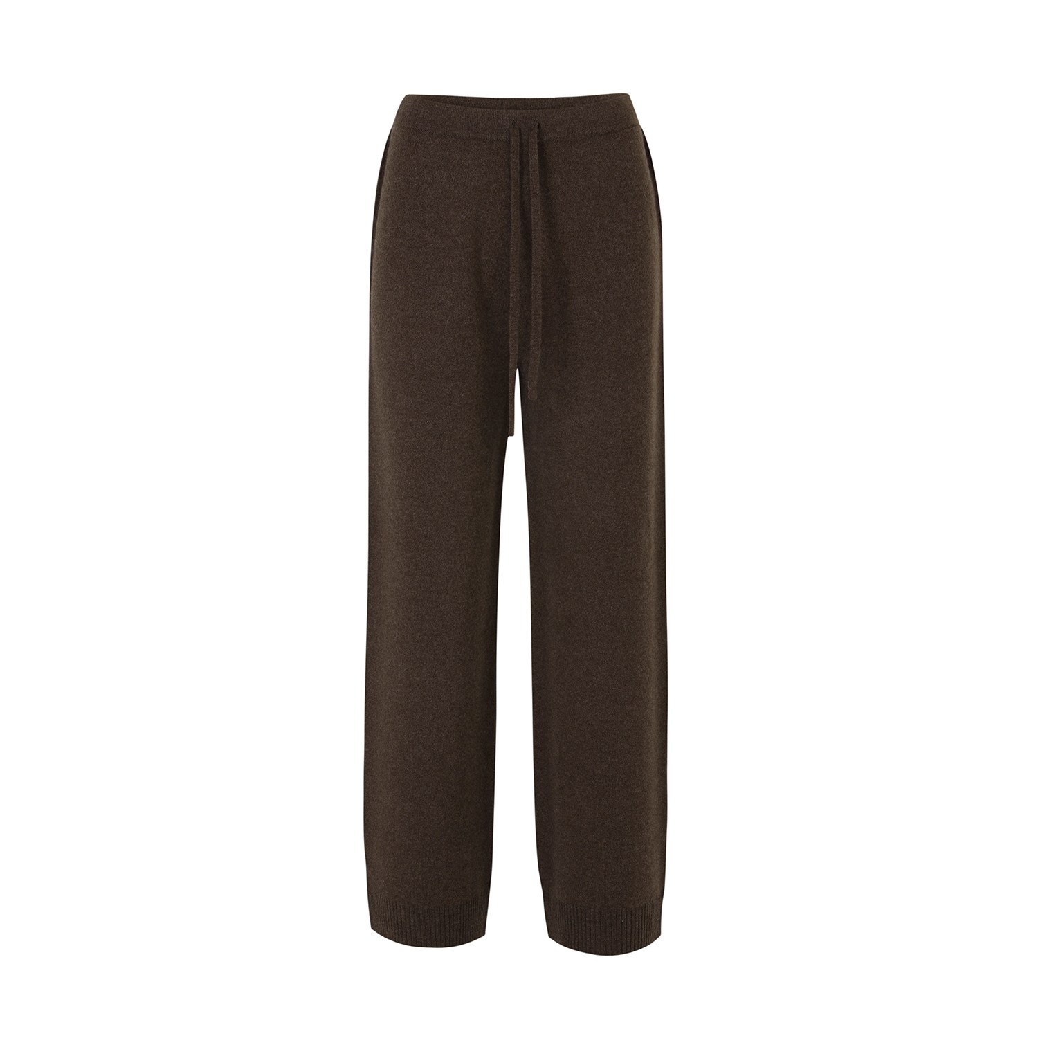 Women’s Brown / Grey / Neutrals Cashmere Blend Whole Garment Drawstring Pants-Brown Small Callaite