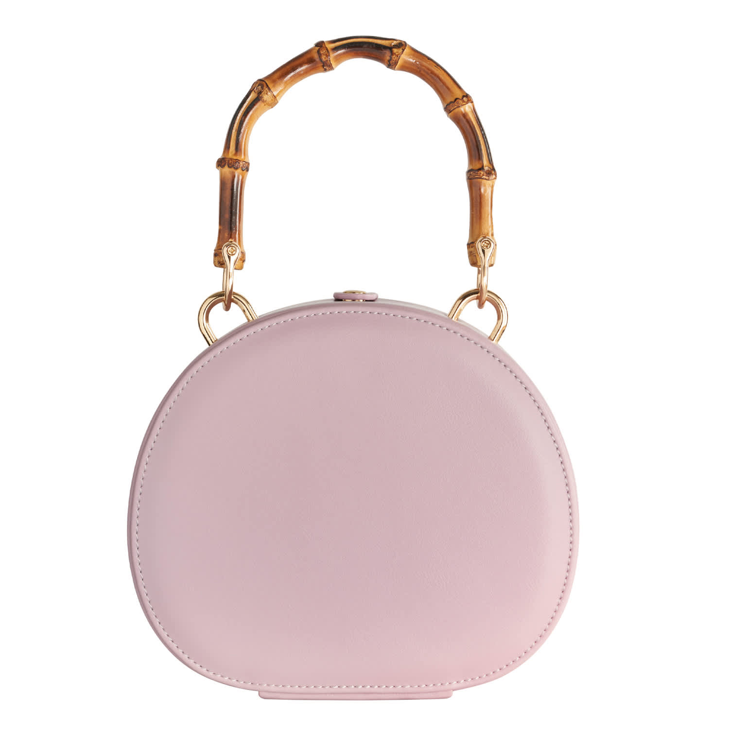★hai★ Bamboo Bag (Lilac) Fable England Embroidered Shell Lilac Bamboo Top Handle Bag