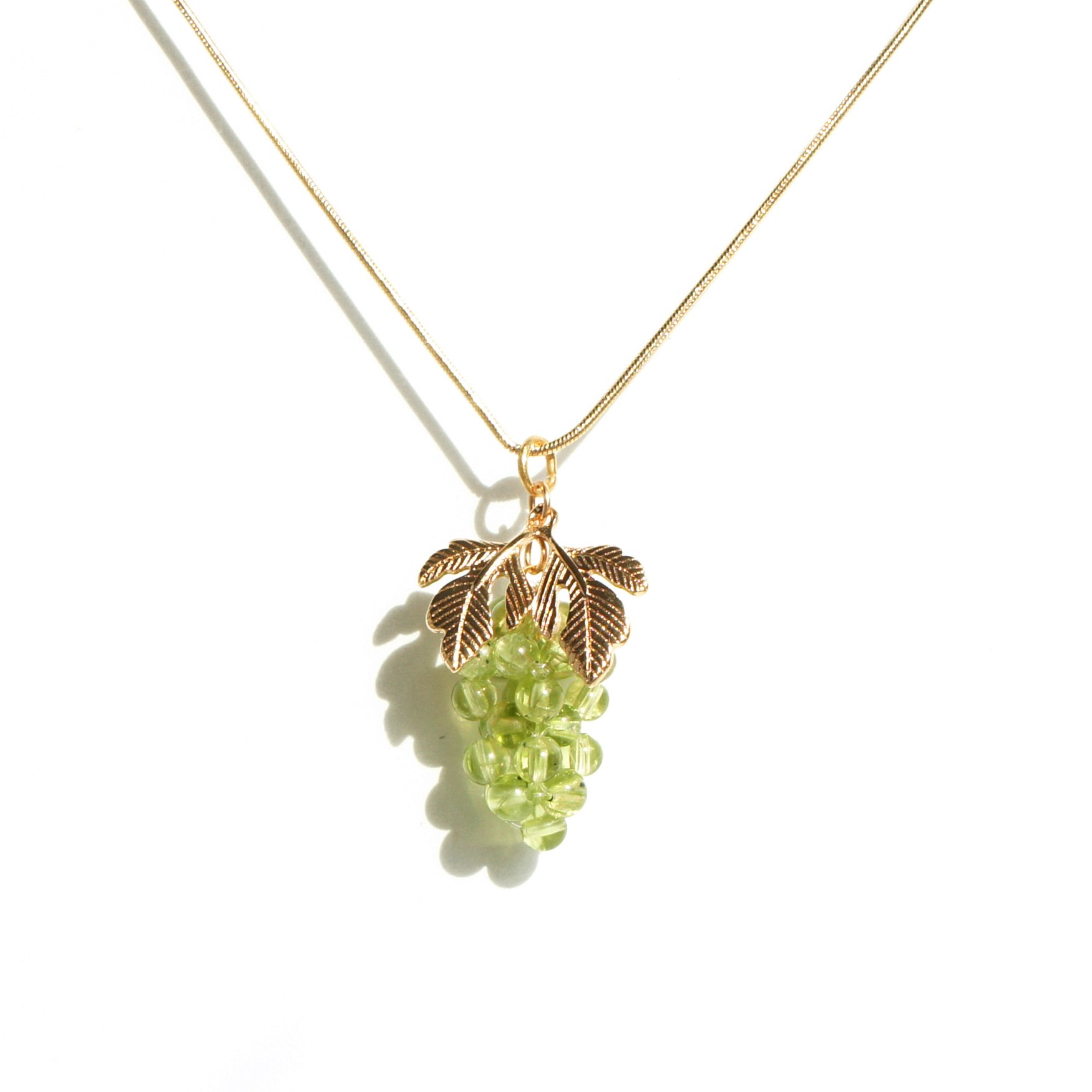 Women’s Very Grapeful Gemstone Grape Pendant Necklace - Green Peridot I’mmany London