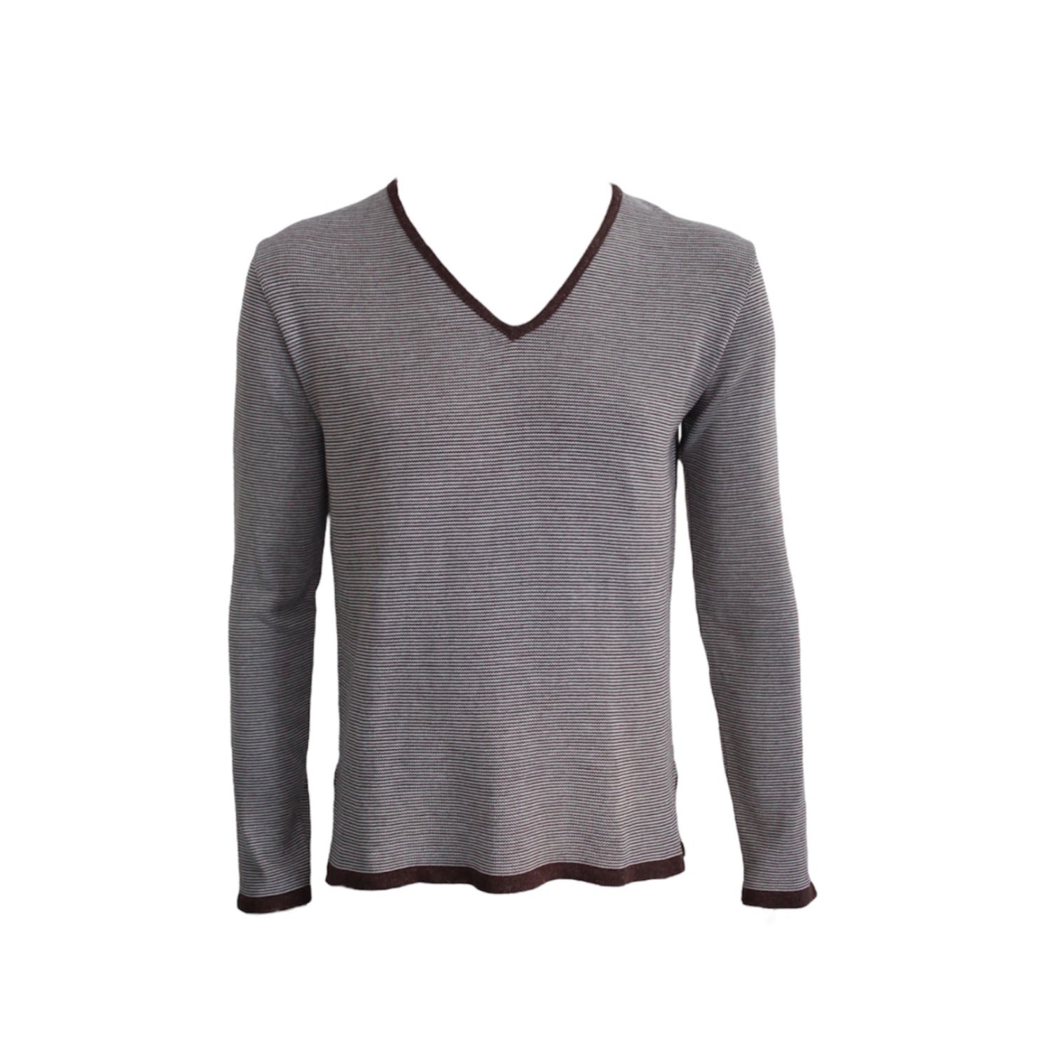Maria Aristidou Men's Brown / White Xylon Long Sleeve Top In Brown/white