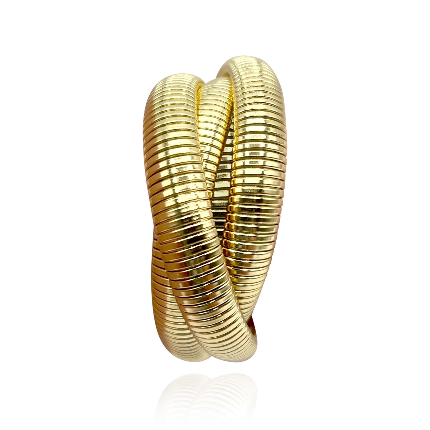 Women’s Three-Strand Gold Plated Cobra Bracelet Michael Nash Jewelry