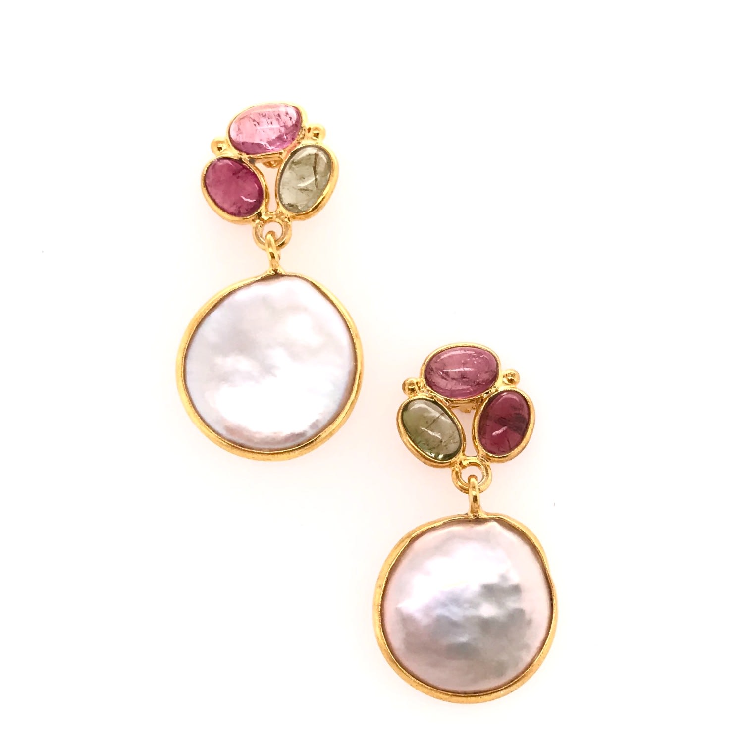Gem Bazaar Jewellery Women's White Green Garden Earrings In White