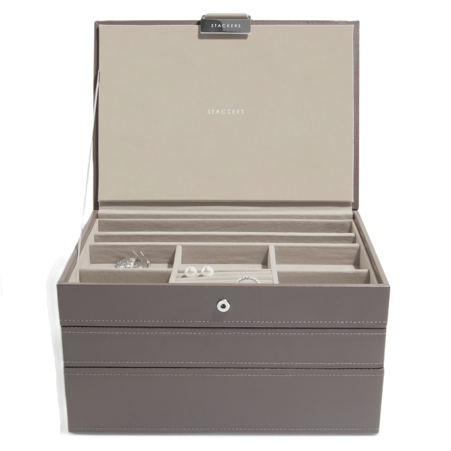 Stackers Women's Neutrals / Brown  Classic Mink Jewellery Box Set Of Three In Brown