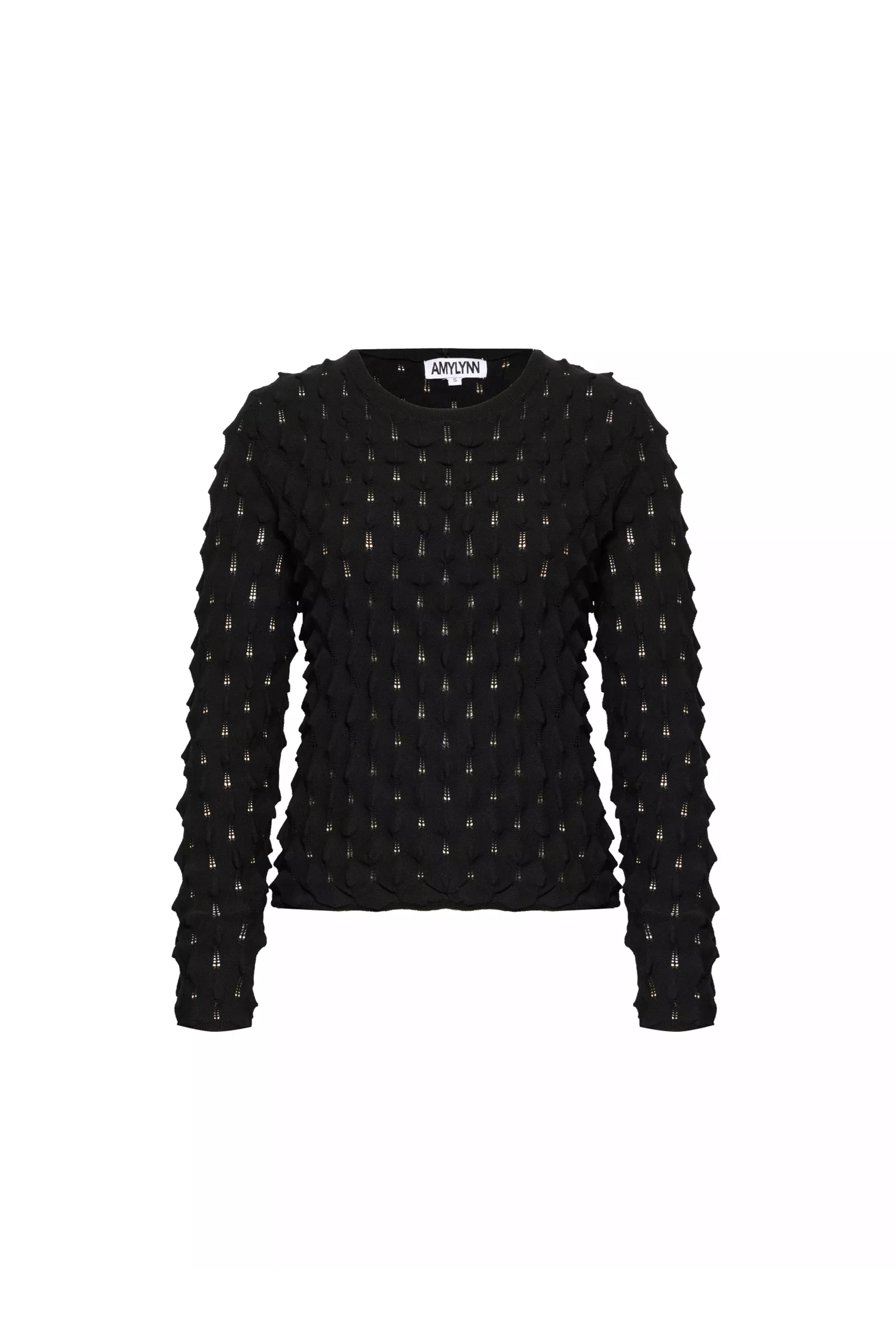 Women’s Spike Black Knit Jumper Small Amy Lynn