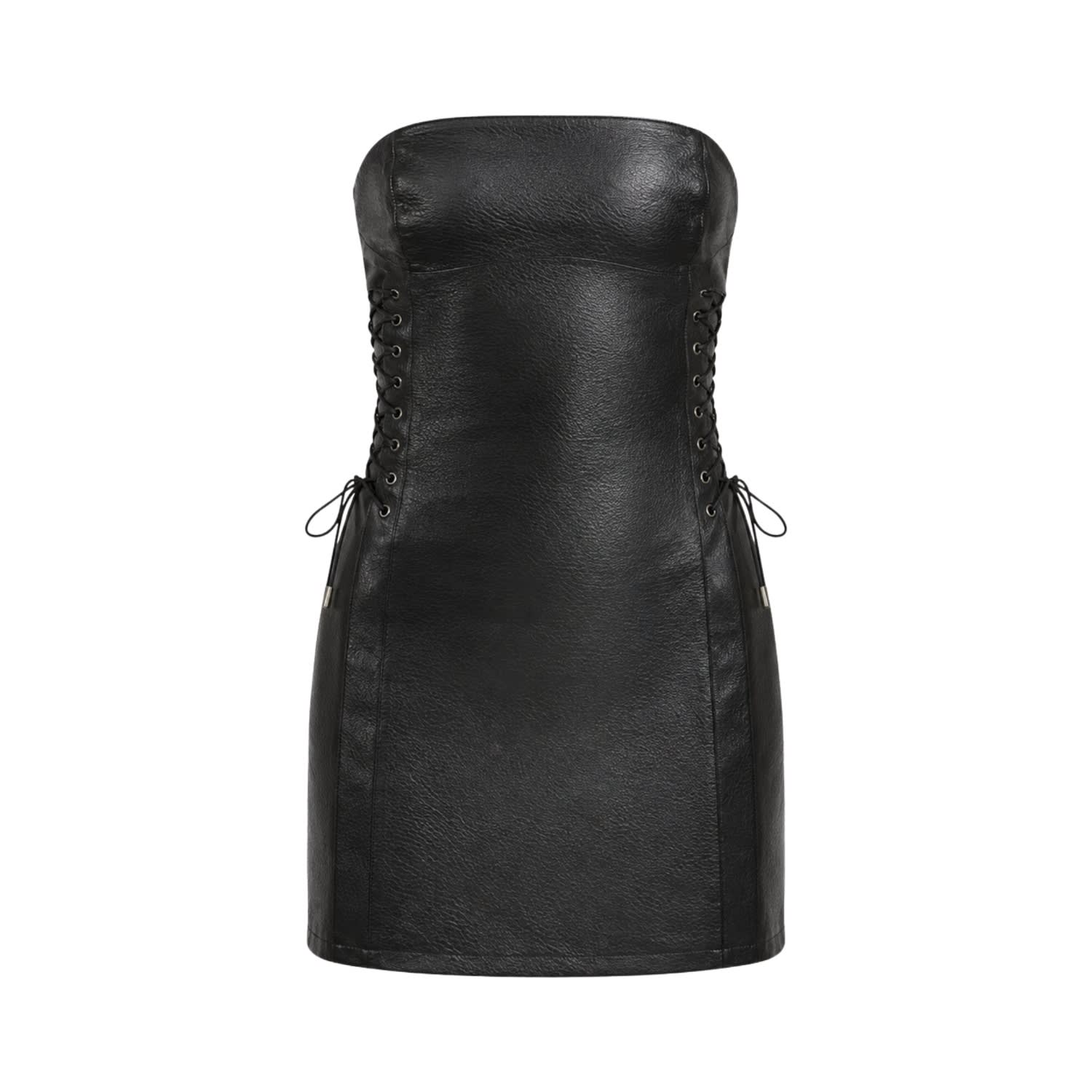 Ow Collection Women's Black Iselin Faux Leather Mini Dress