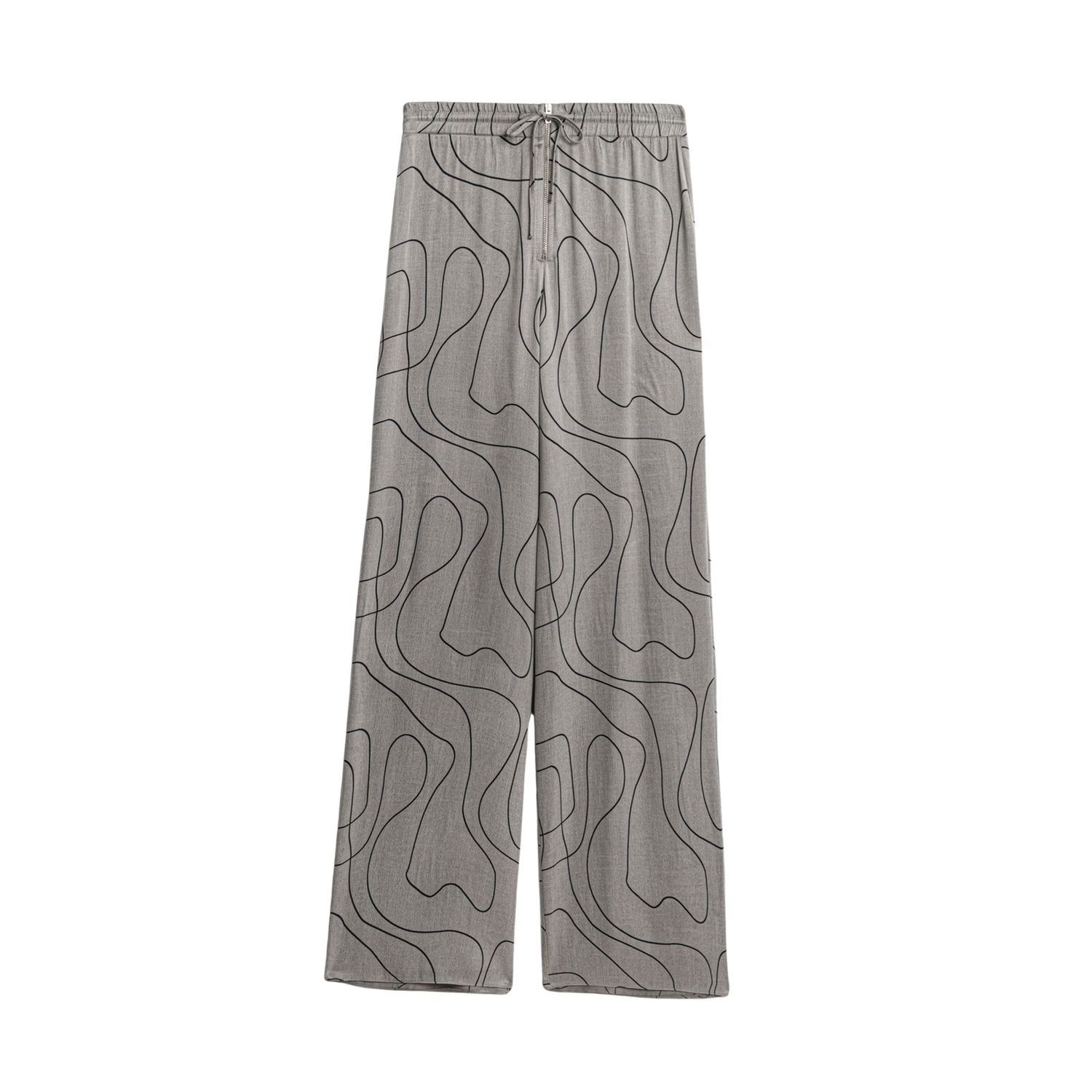 Nocturne Flowy Wide-leg Tailored Pants In Gray