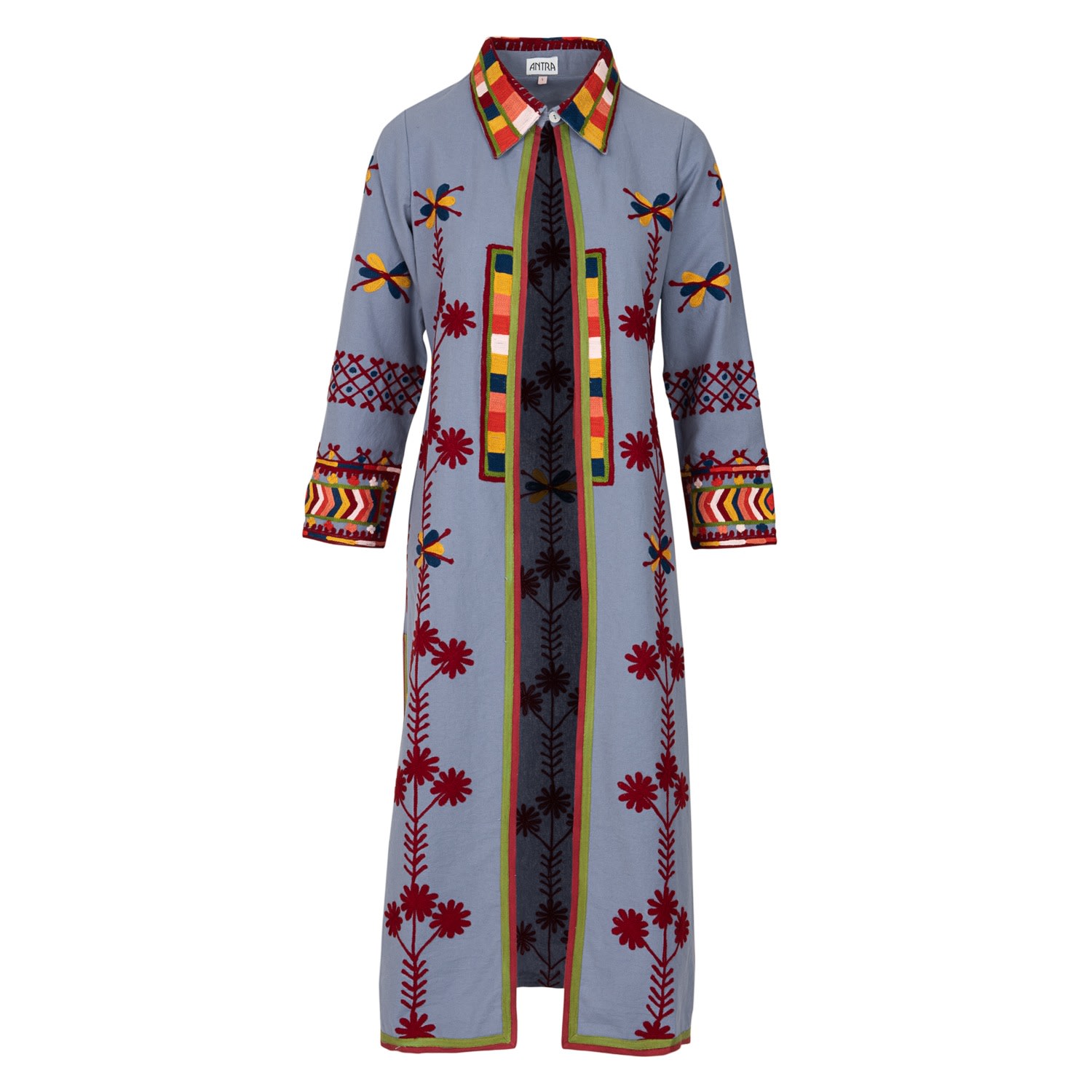 Women's The Steel Blue Aztec Coat | Small | Antra Designs