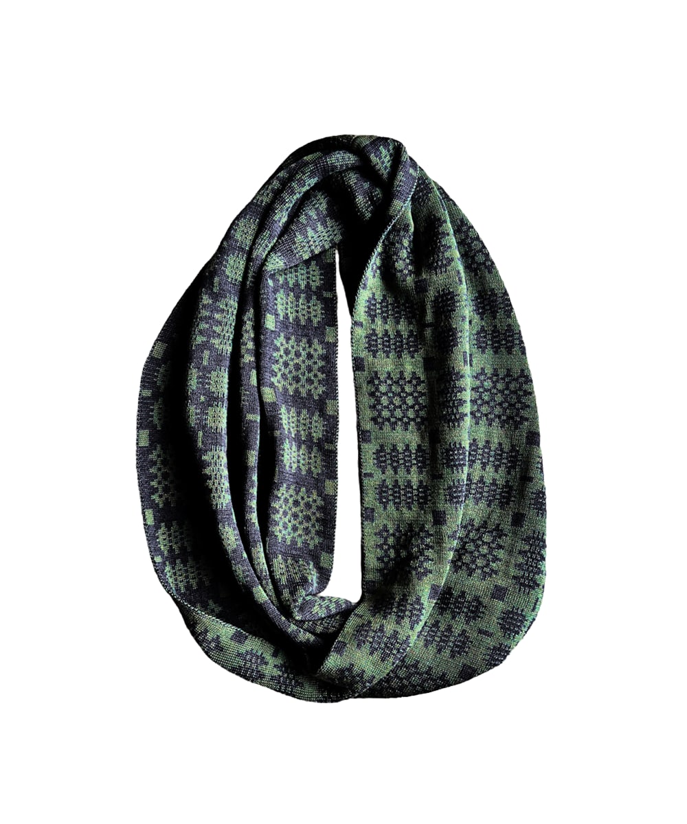 Women’s Green / Grey Carthen Mawr Loop Scarf - Khaki / Anthracite One Size Mabli