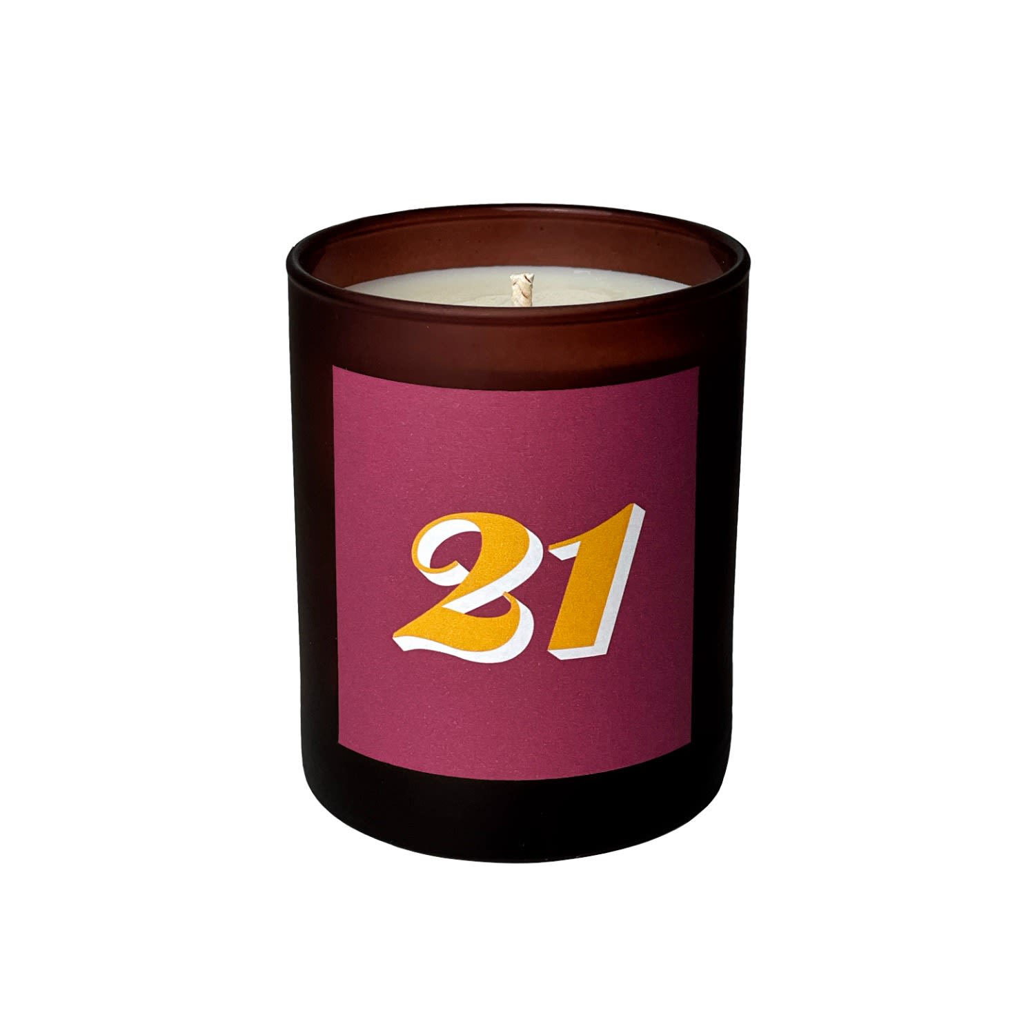 Little Karma Co. Ltd Red Number Candle 21 - Luna Refillable Midi Milestone Candle In Red