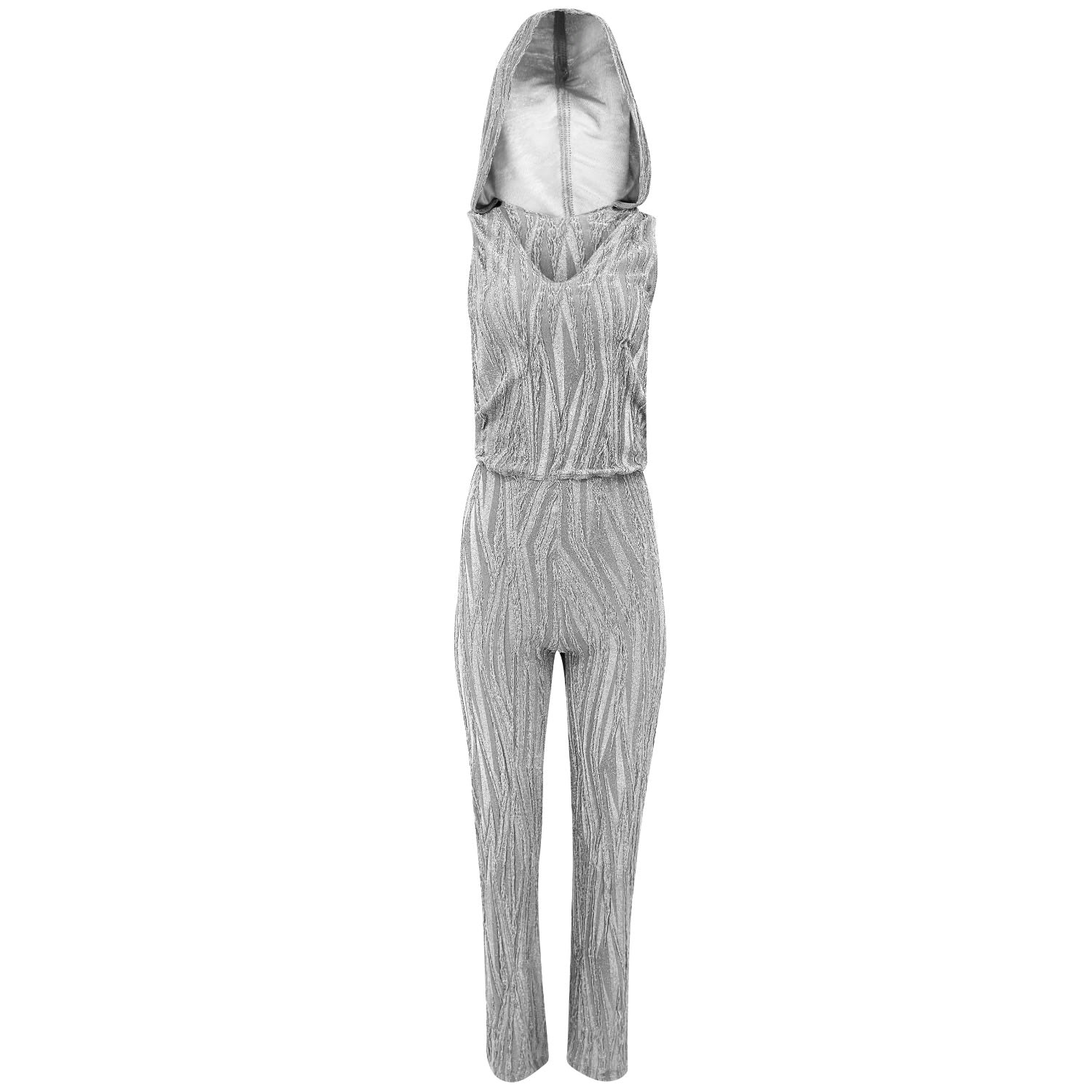 Women’s Regality Silver Hooded Romper Medium Maui X Lolita