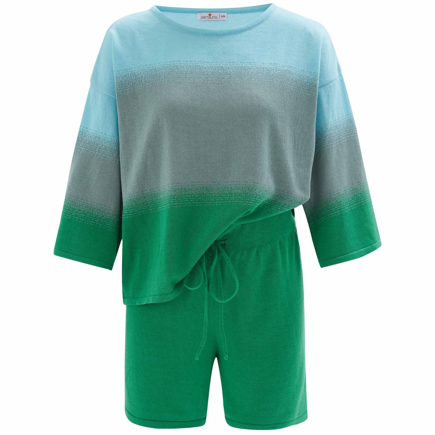 Siri Knitted Blouse & Shorts In Nile Green L/Xl Peraluna