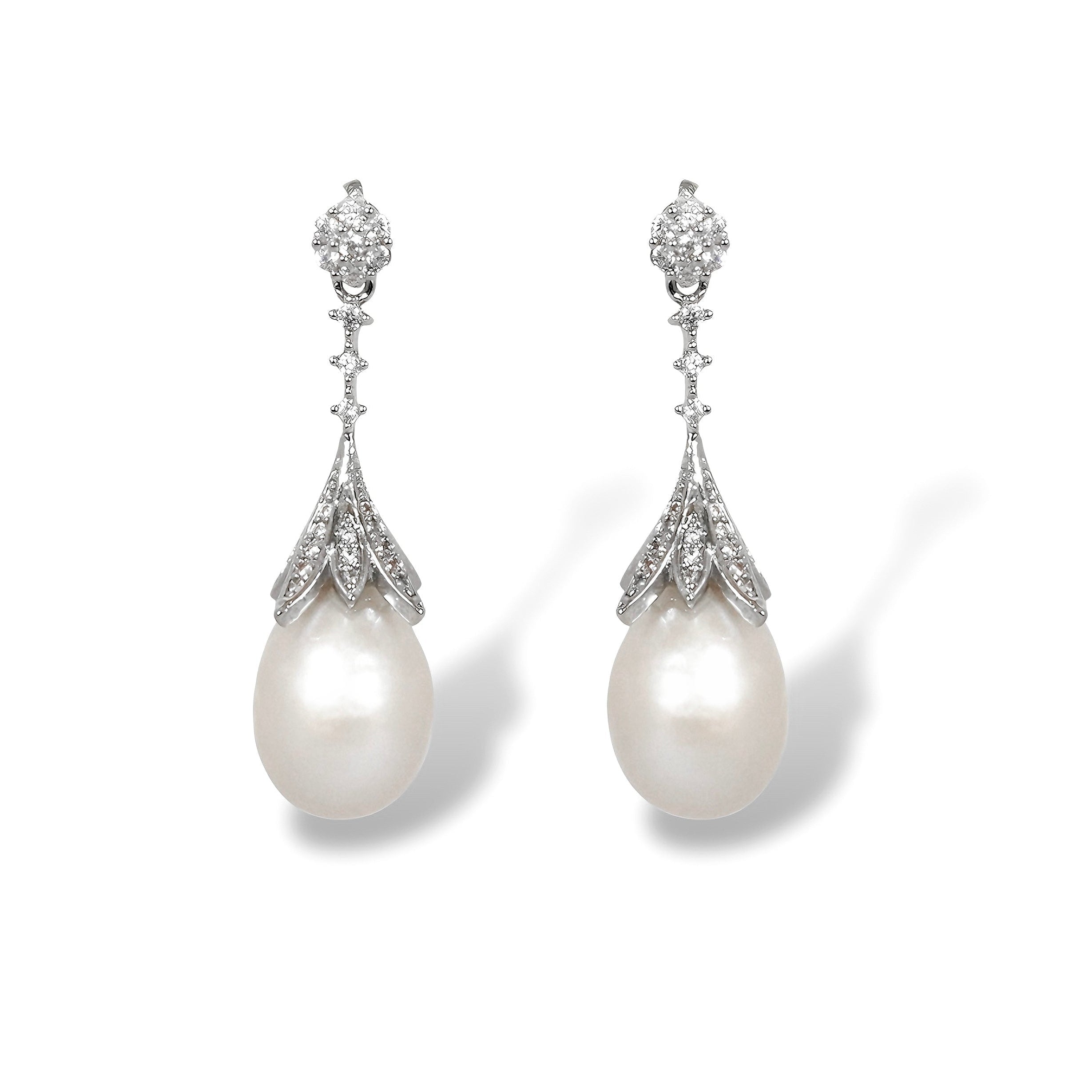Ninemoo Women's White / Silver Fleur De Givre Earrings In Multi