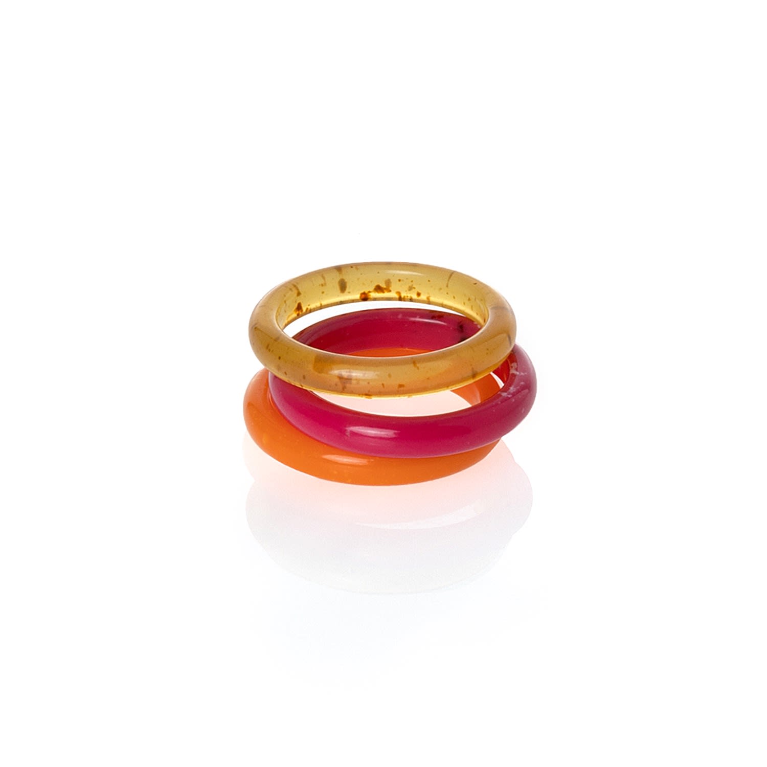 Women’s "Fruit Salad" Resin Rings Set Banana Legion